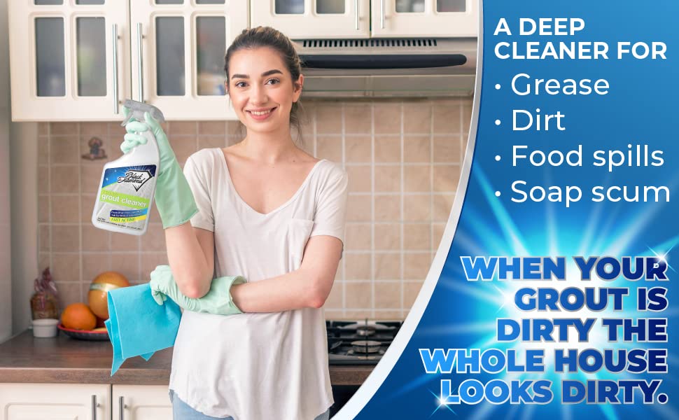 Premium Limestone & Travertine Floor Cleaner - Safe for Marble, Slate, Polished Concrete (Honed/Tumbled) | Ultimate Grout Cleaner & Stain Remover for Deep Cleaning | 1-QT Bottle | Ideal for Bathroom, Kitchen & High-Traffic Tile Floors