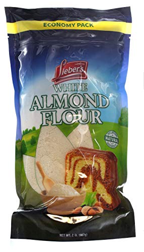 Lieber's White Almond Flour 2lb - Kosher for Passover, Gluten-Free, Non-GMO - Pack of 6 | Perfect for Baking, Cooking & Keto/Paleo Diets