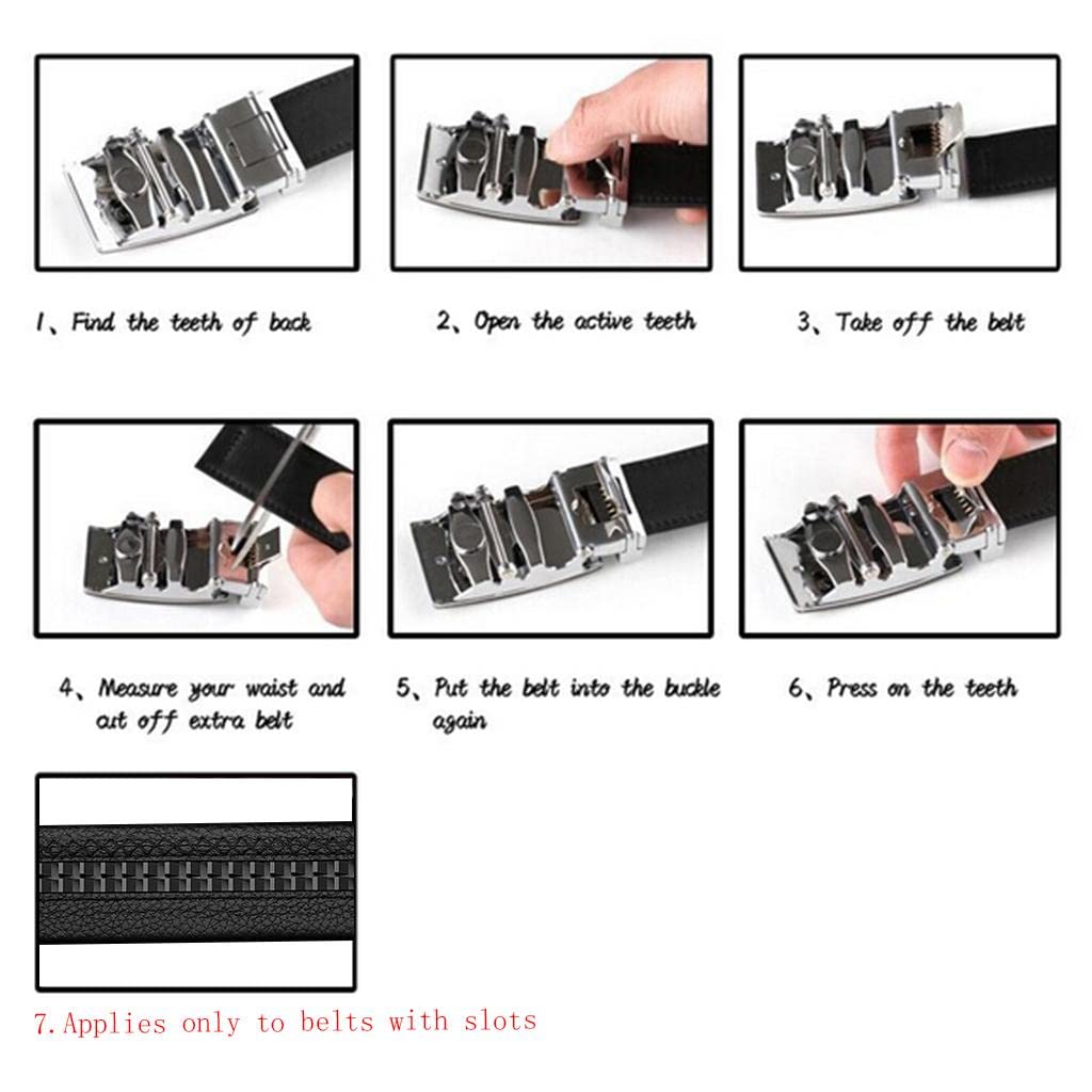 Men's Ratchet Belt with Adjustable Buckle - One Size Fits All (13 Inches) - Perfect for Casual, Business & Outdoor Wear