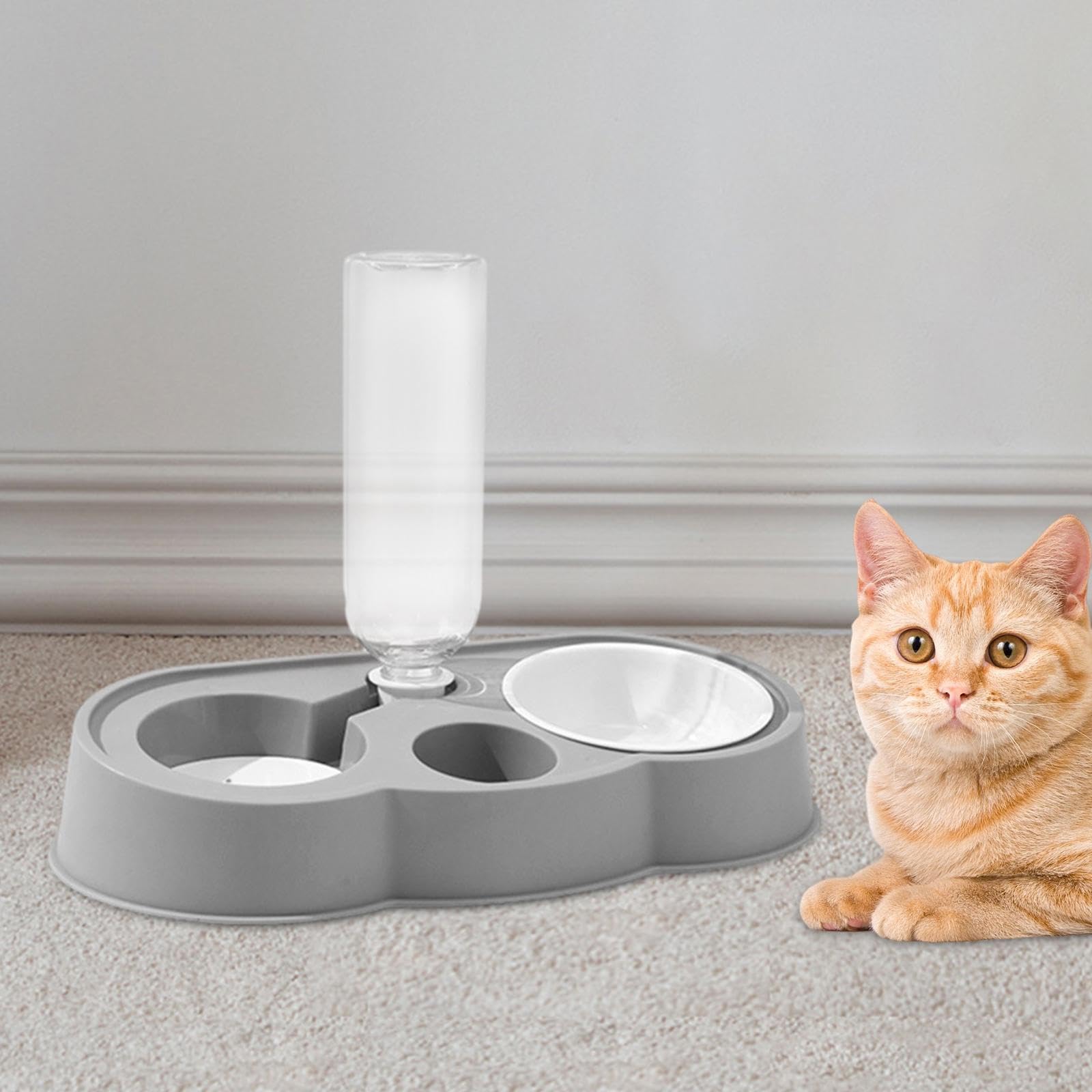 Enakshi Automatic Pet Water Dispenser & Feeder Bowl - Easy to Clean Stainless Steel Dog Bowl for Small & Medium Dogs - Perfect for Home, Travel & Outdoor Use (Gray) | Pet Supplies | Dog Bowls & Feeding Accessories