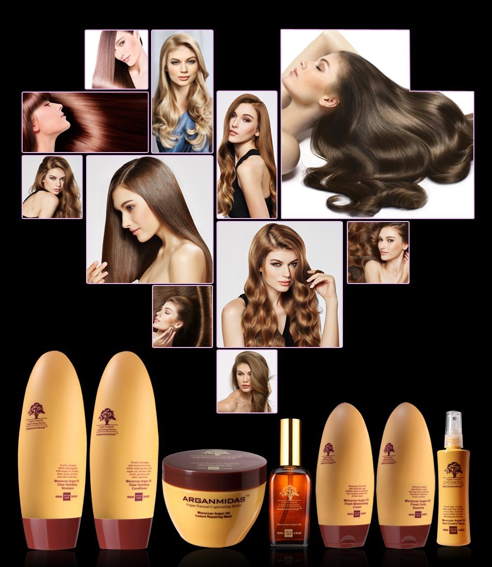 Premium Moroccan Argan Oil Hair Care Set - Hydrating Shampoo, Deep Conditioner, Nourishing Cream, Curl Enhancer, Anti-Frizz Shine Spray, Repair Mask & Hair-Body Serum for Dry, Damaged & Curly Hair - Salon Quality Treatment for Softness & Shine at Home