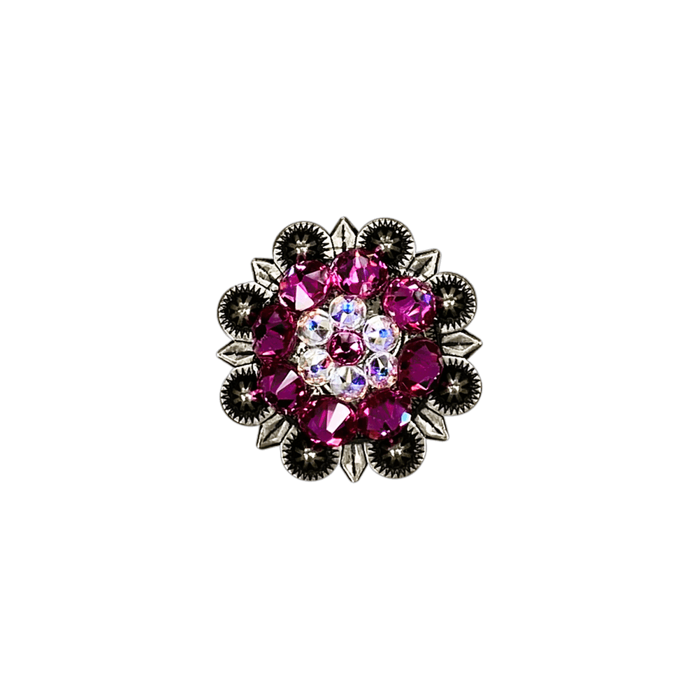 Vintage Fuchsia & AB Antique Silver 1.25