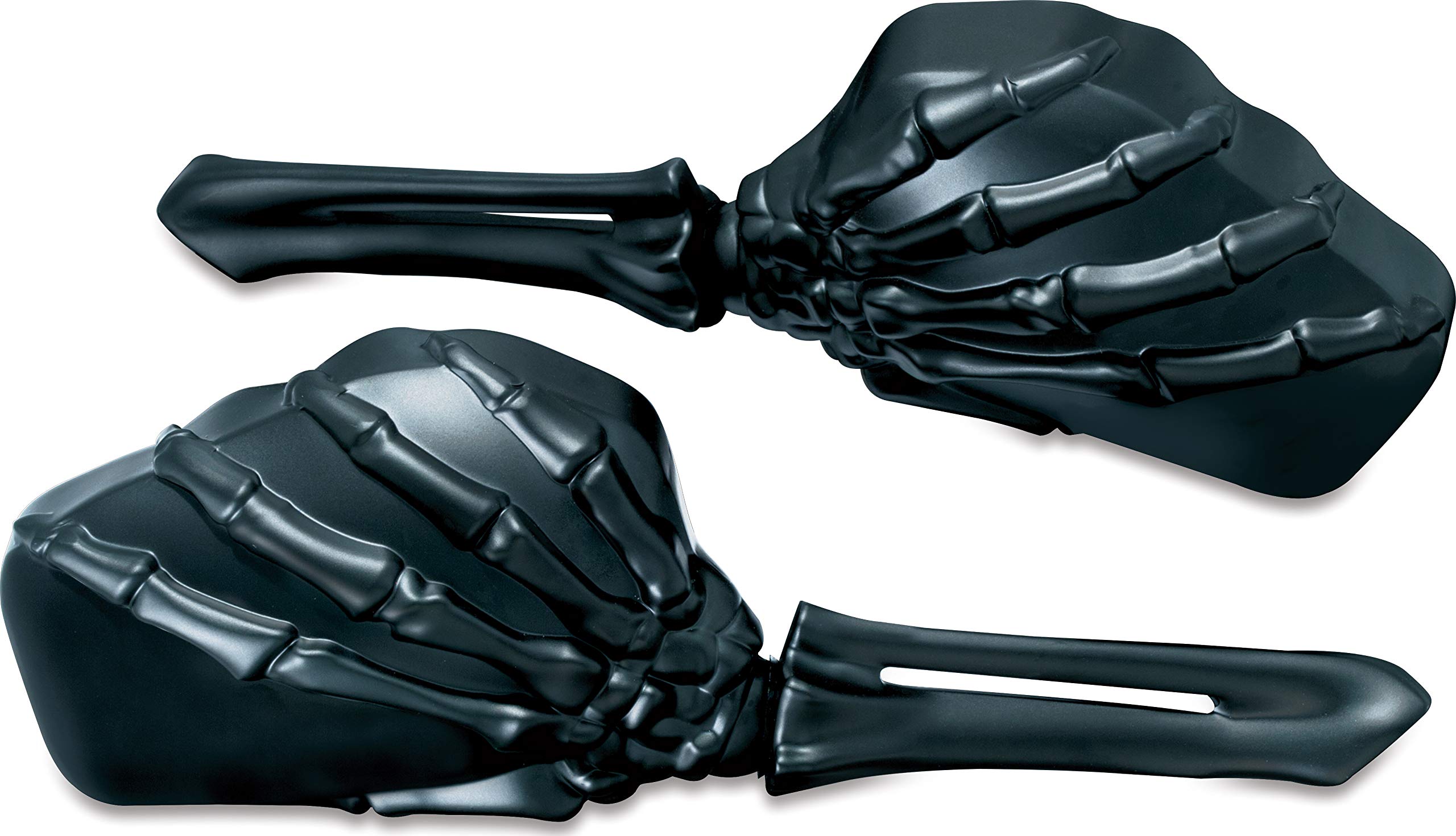 Kuryakyn 1758 Motorcycle Skeleton Hand Rear View Side Mirrors - Black Stems & Heads (1 Pair) | Cruiser & Chopper Handlebar Accessories for Enhanced Safety & Style