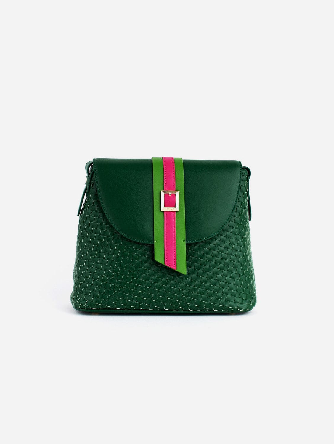 Kate Vegan Leather Basket Weave Crossbody Bag for Women - Eco-Friendly Green Shoulder Purse | Perfect for Work, Travel & Everyday Use