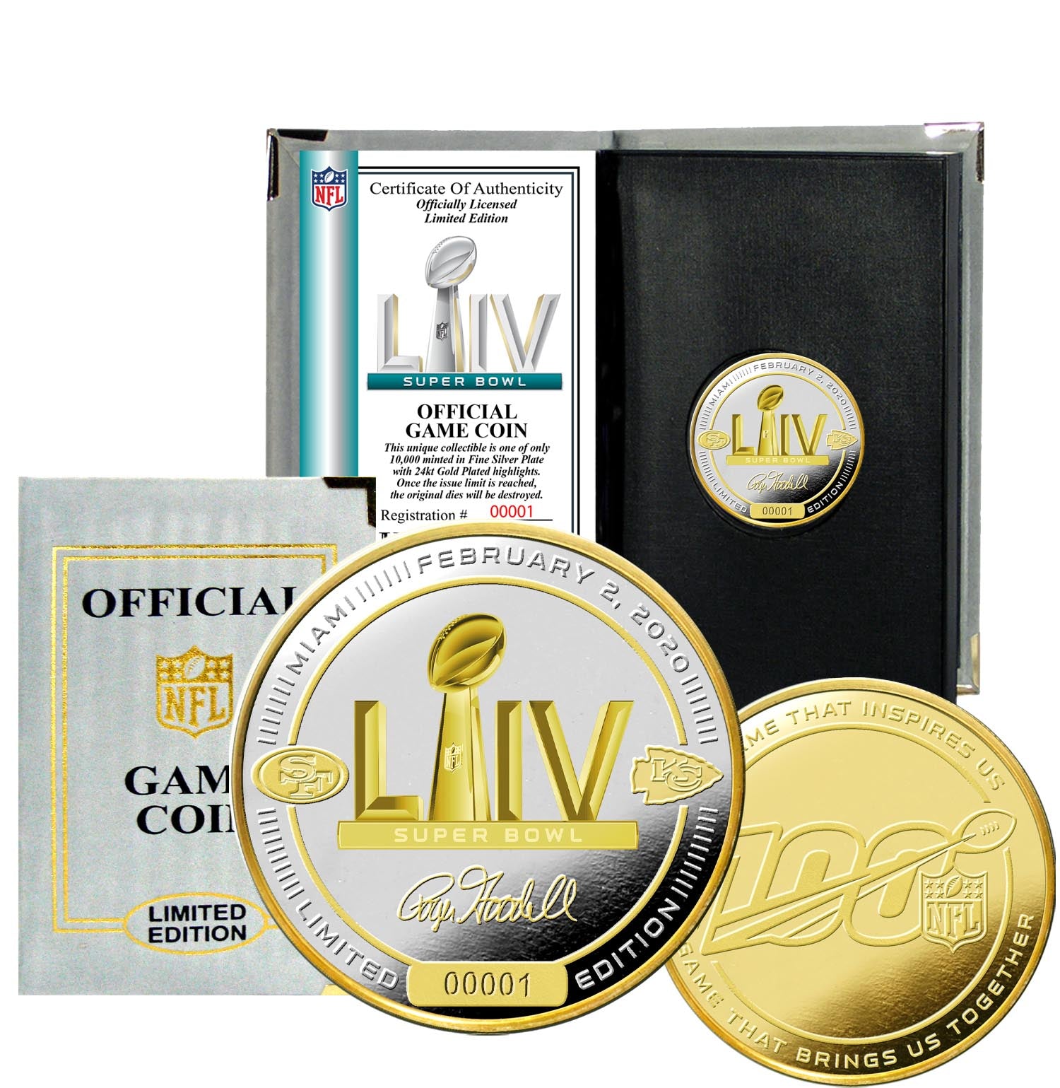 Super Bowl LIV 49ers vs Chiefs Gold and Silver 2-Tone Commemorative Flip Coin - Perfect for Game Day, Collectors & Sports Memorabilia