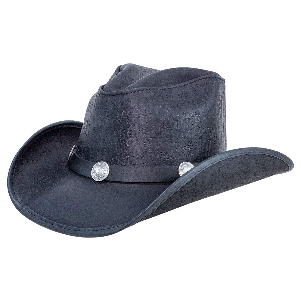 American Hat Makers Cyclone Western Leather Cowboy Hat for Men & Women – Premium Genuine Leather Western Style Hat for Rodeo, Ranch Work & Country Fashion