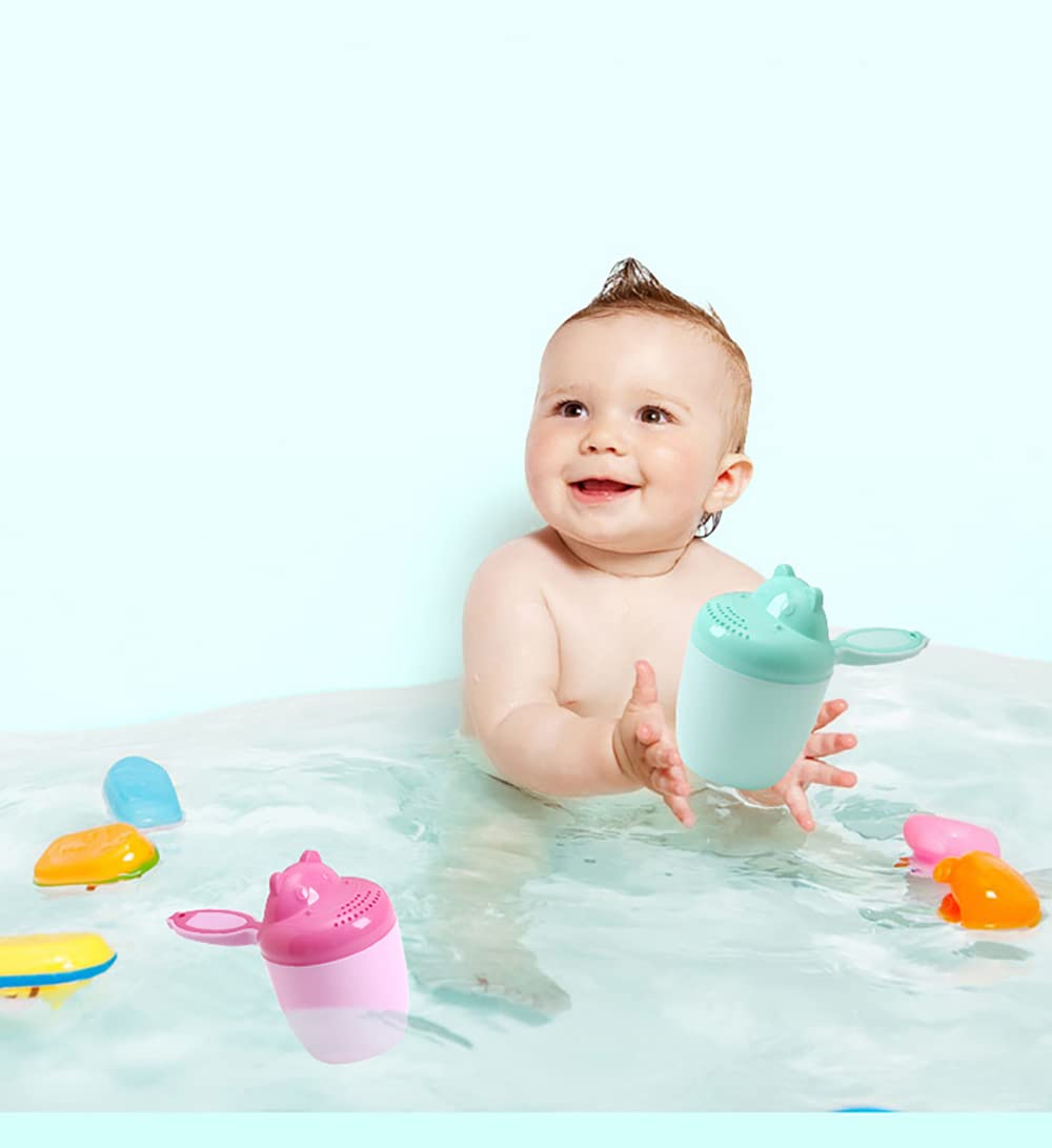 Detachable Baby Shampoo Rinser Cup - Gentle Hair Wash Tool for Infants & Toddlers | Perfect for Bath Time, Baby Tub & Kids Hair Care | BPA-Free, Soft Green Design