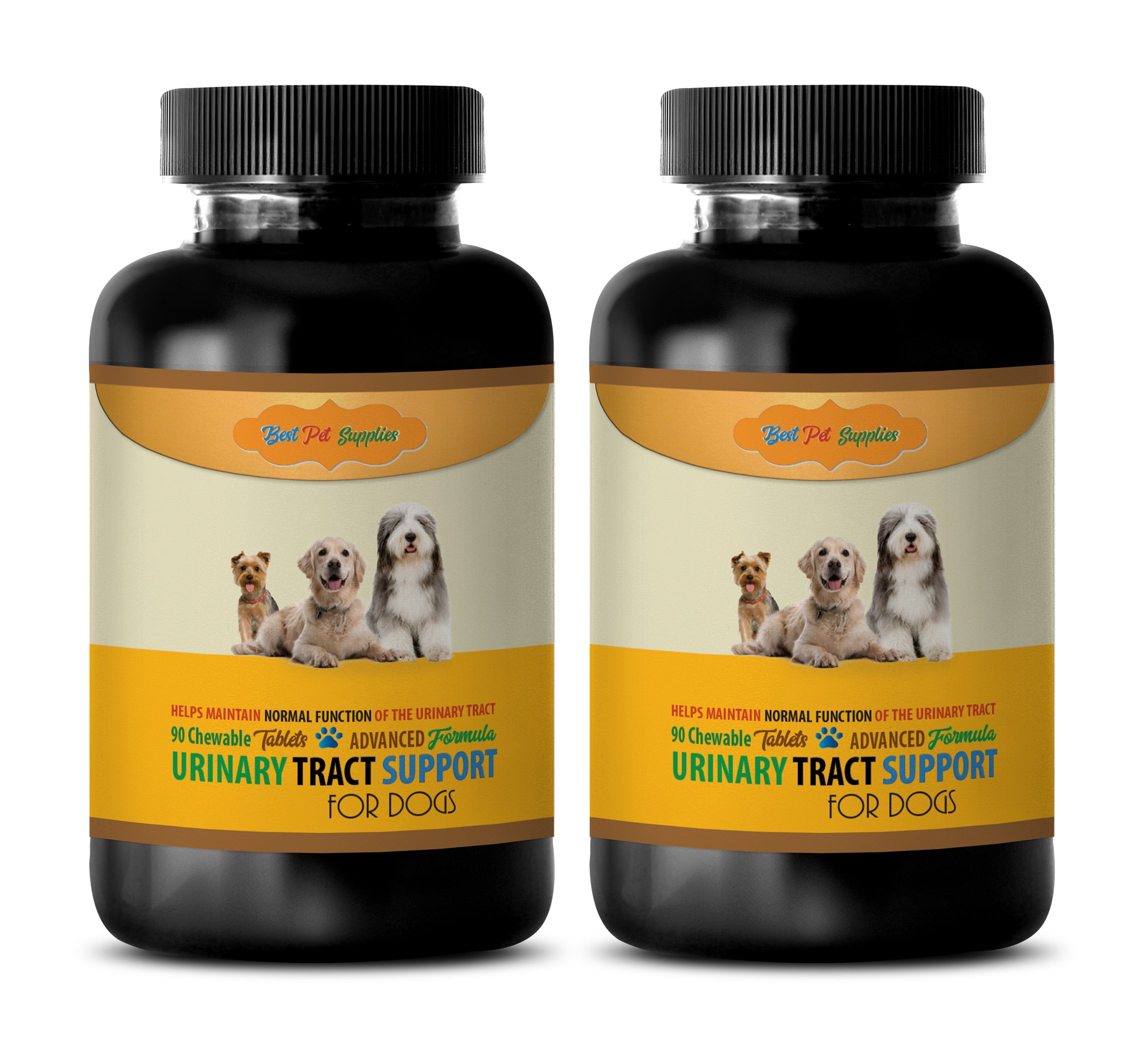 Premium Dog Bladder Supplements for Urinary Tract Support - Chewable Tablets for Canine Urinary Health - Powerful Formula with Cranberry Extract - 180 Chews (2 Bottle) - Ideal for Senior Dogs & Pets with Frequent UTIs