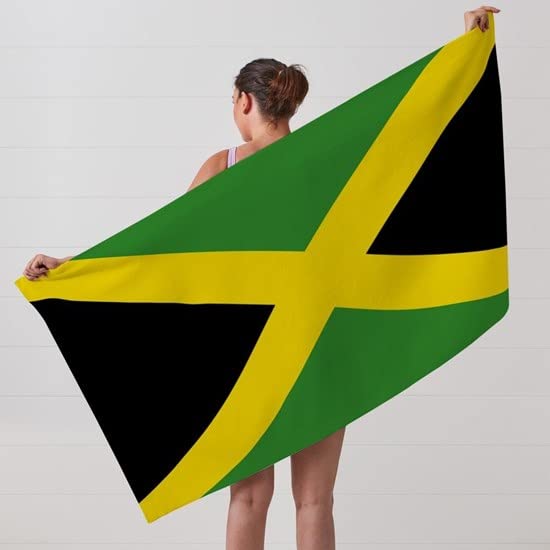 Jamaican Flag Large Beach Towel - Soft, Absorbent & Unique Design for Pool, Beach & Travel | CafePress