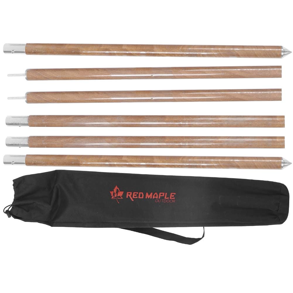 Keenso Thickened Wood Grain Backdrop Arbor Pole - Aluminum Alloy Tent Replacement Poles for Camping, Awning Support, Canopy Stand | Durable Mountaineering & Outdoor Gear (Perfect for Backyard Camping, Picnics, and Outdoor Events)