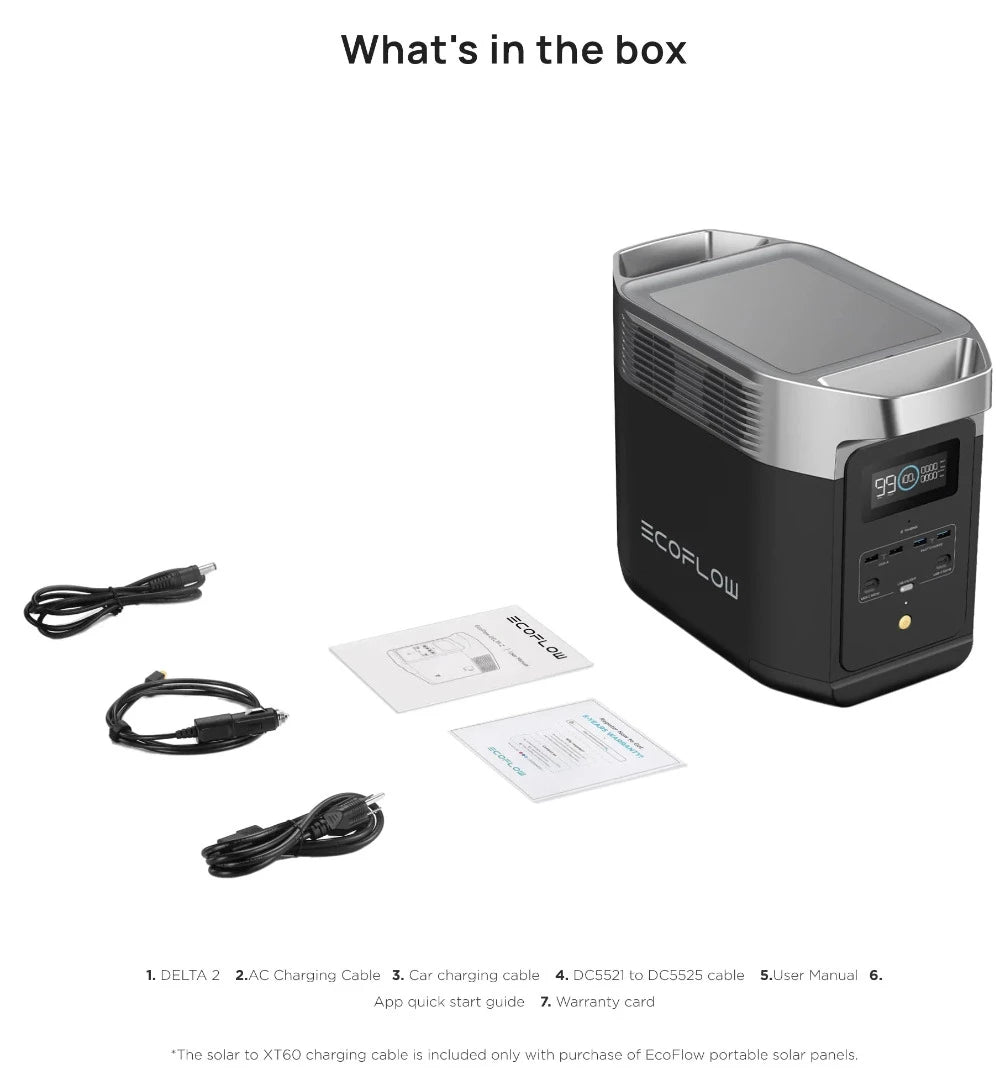 EcoFlow DELTA 2 Portable Power Station 1200W | Solar Generator for Camping, Home Backup & Outdoor Adventures | Fast Charging, Expandable Battery, Clean Energy Solution