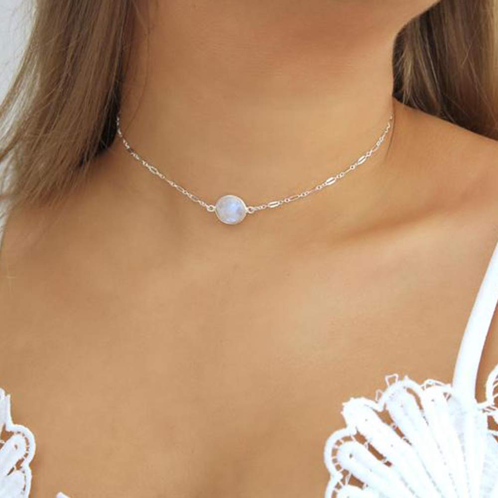 14K Gold Plated Dainty Choker Necklace for Women - Handmade Medallion Snake Link Chain with Cross, Star & Moon Charms | Adjustable Simple Choker Jewelry for Everyday Wear, Date Night & Special Occasions