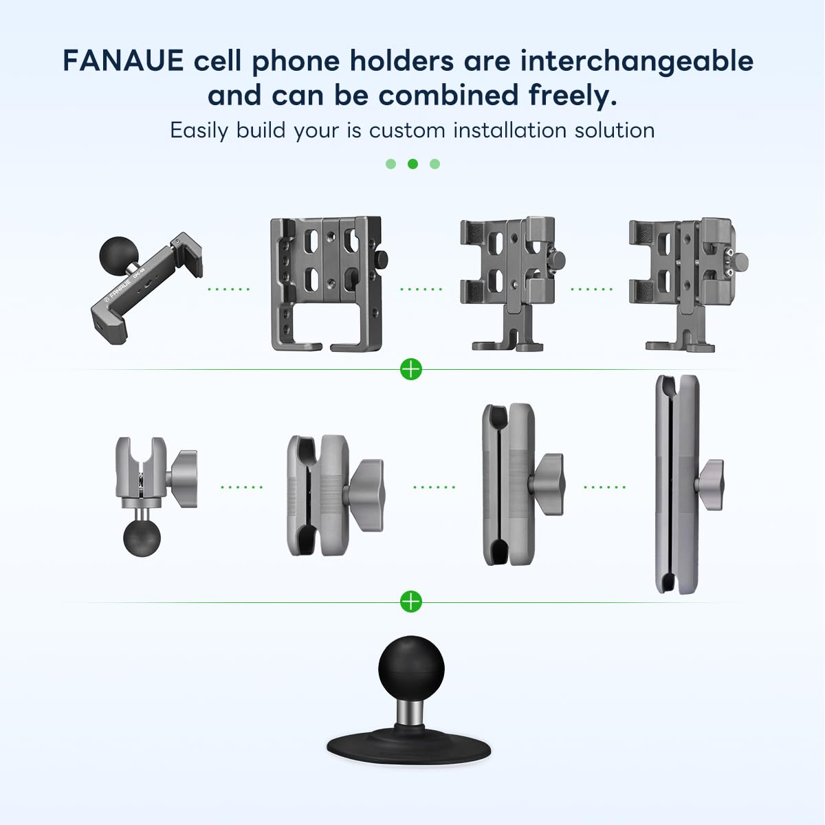 FANAUE Flex Adhesive Ball Base - Compatible with RAM Mounts B Size Double Socket Arm, 1