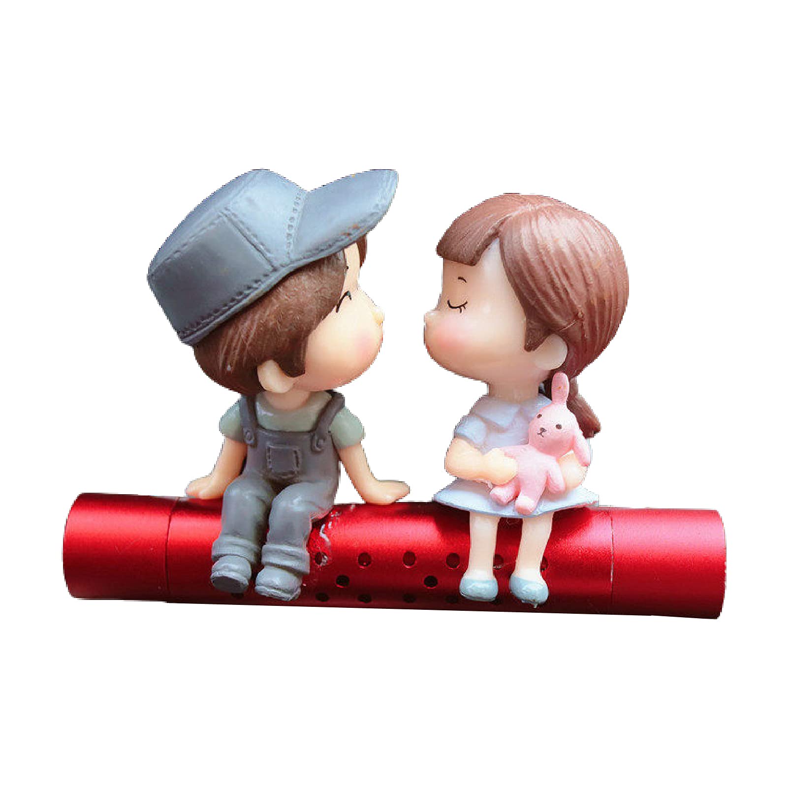 ZTGD Car Air Freshener Vent Clip - Cartoon Couple Design, Long-Lasting Fragrance Diffuser for Auto, Red | Perfect for Daily Commute, Road Trips & Car Interior Refresh
