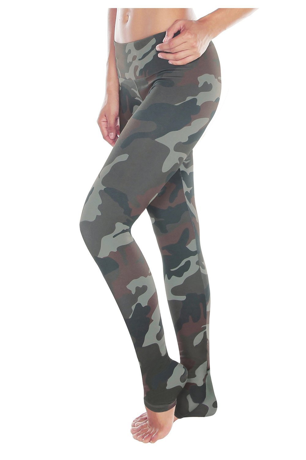 Women's Urban Camo Long Leggings - High Waisted Yoga Pants with Pockets, Stretchy Workout Tights for Running, Gym & Casual Wear