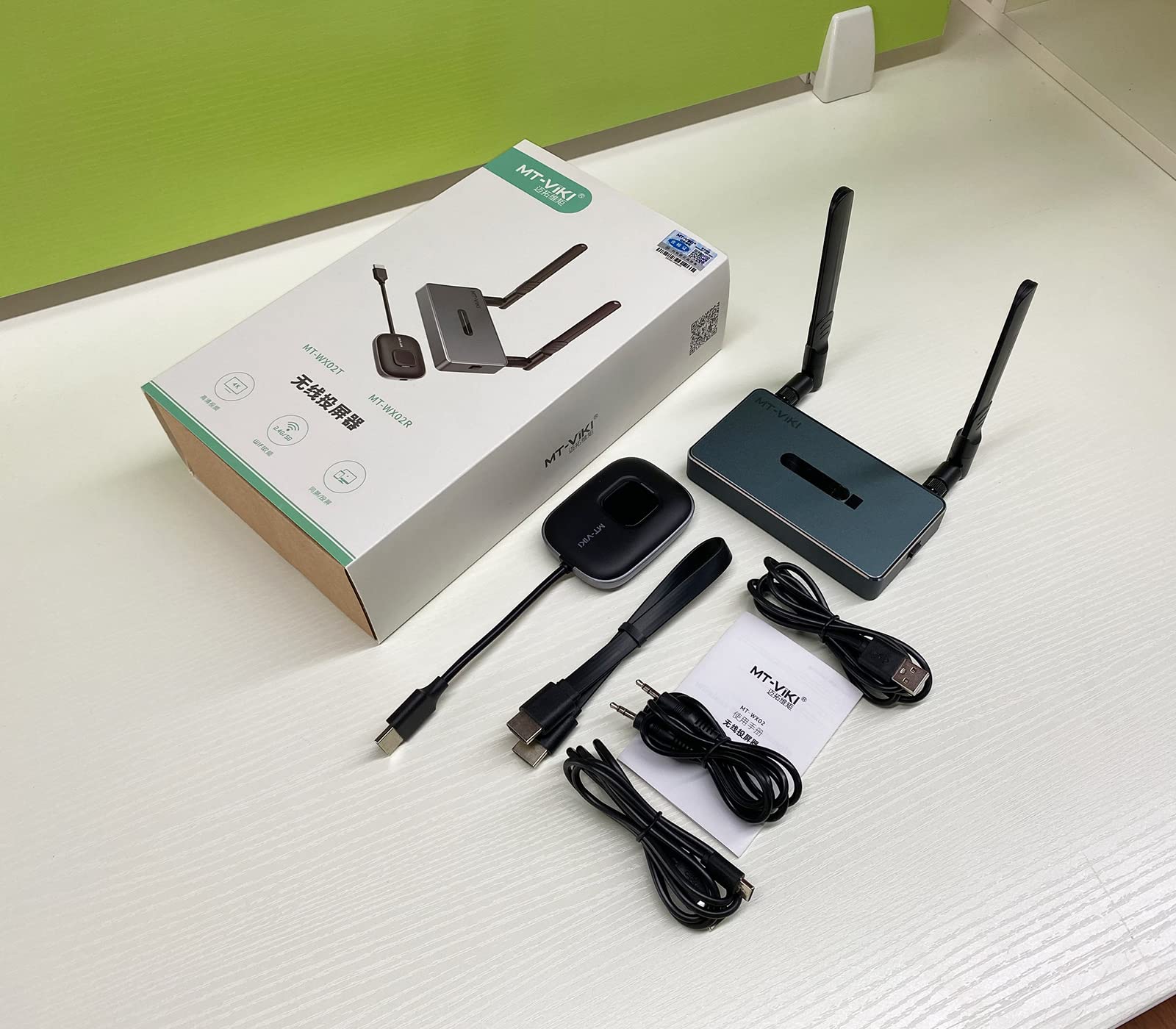 MT-VIKI Wireless HDMI Transmitter and Receiver Kit - 1080P HD Video Extender with 1 in 2 Out (HDMI & VGA), 165ft Range & Audio Support - Perfect for Home Theater, Conference Rooms & Gaming Setups