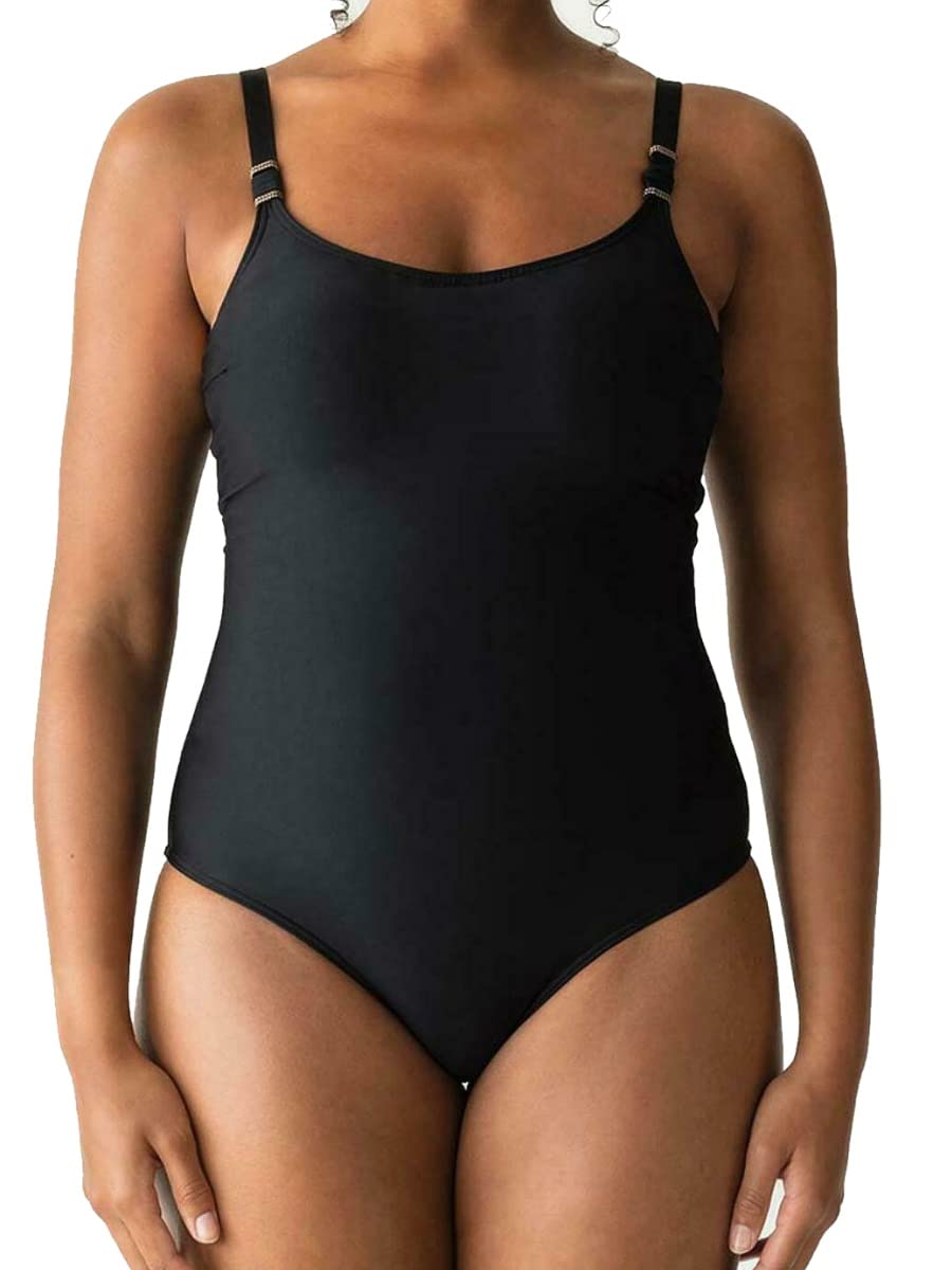 PrimaDonna Cocktail 4000138-ZWA Women's Black Padded Non-Wired Swimsuit - Comfortable Swimwear for Beach, Pool & Vacation