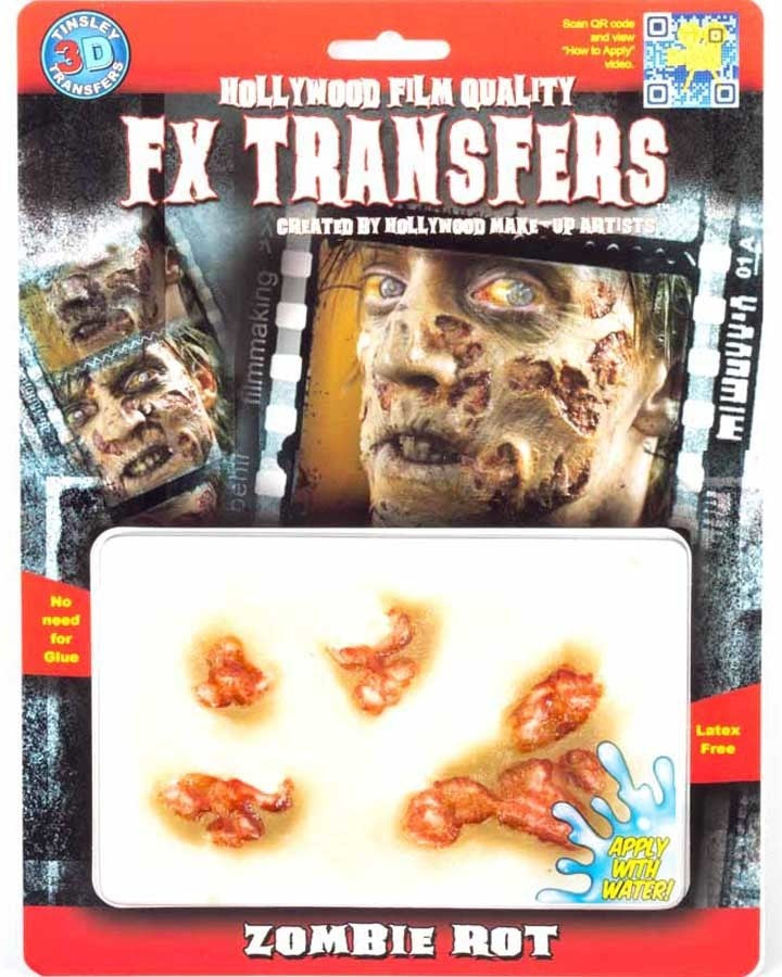 3D FX Transfer Zombie Rot Special Effects Makeup Kit - Realistic Wound & Gore Prosthetics for Halloween, Cosplay & Horror Movie SFX