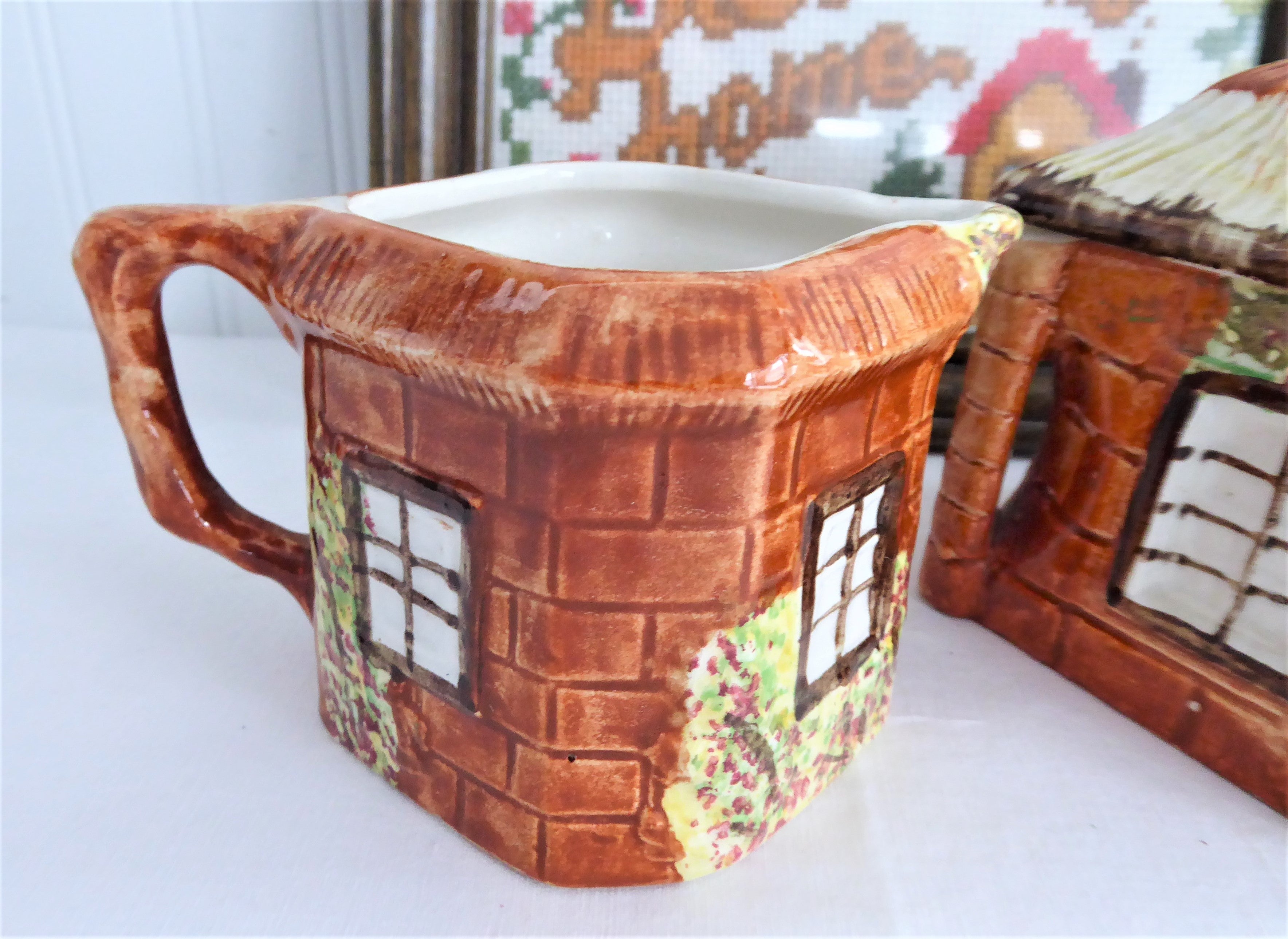 Vintage Cottage Ware Cream and Sugar Set - Kensington Style 1940s-1950s Antique Kitchenware for Tea & Coffee Service | Perfect for Vintage Tea Parties, English Afternoon Tea, and Collectible Display