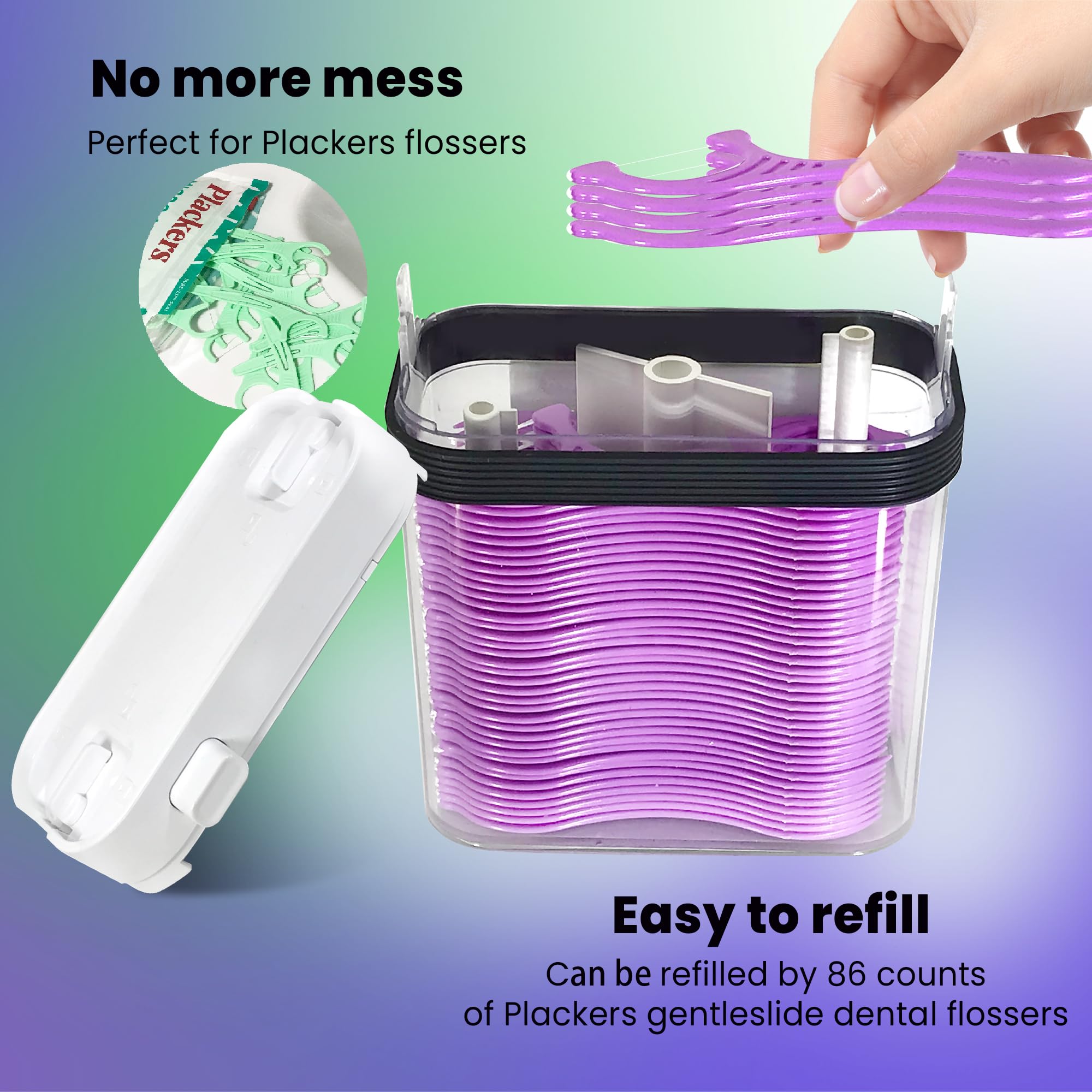 Empty Floss Pick Holder | Portable Dental Floss Dispenser for Teeth Cleaning | Travel-Friendly Flosser Case | Perfect for Home, Office & Travel Oral Care