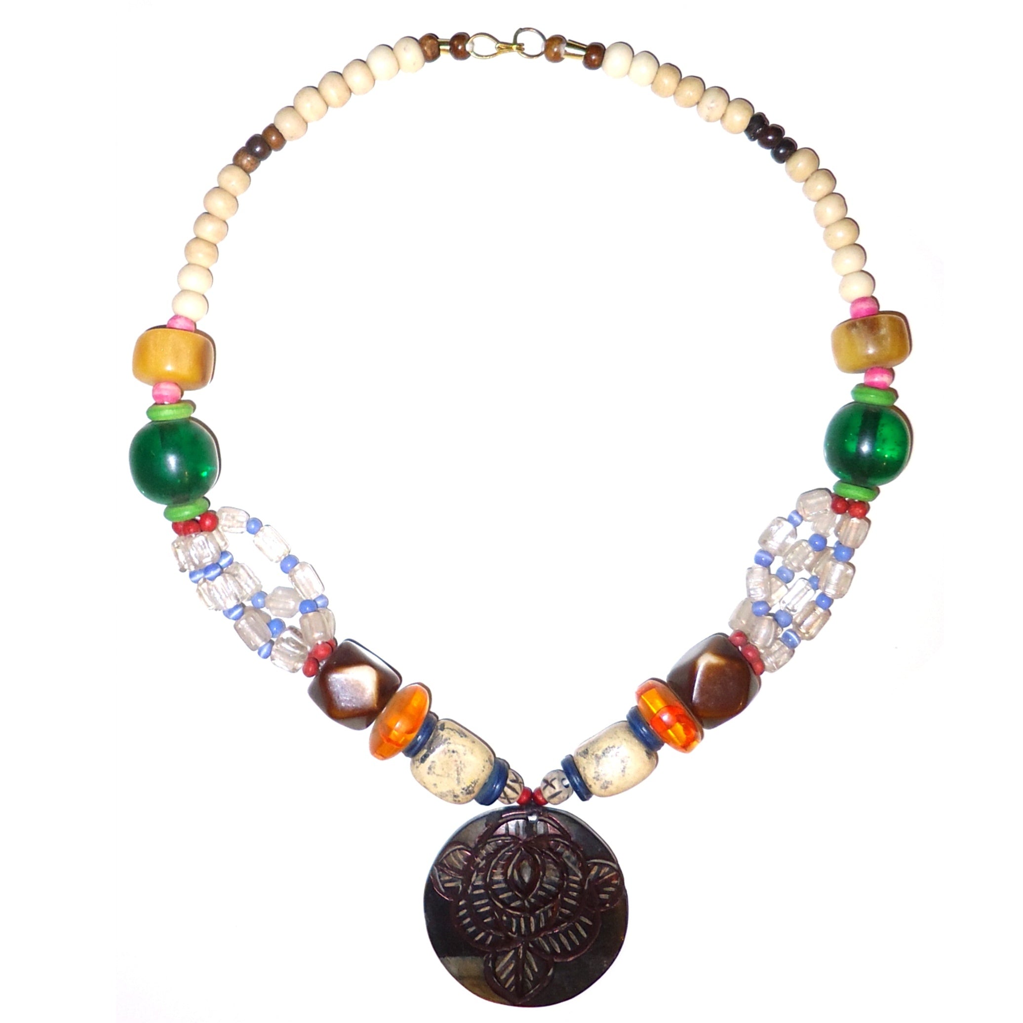 Elegant Multi Bead Necklace with Floral Pendant for Women - Boho Chic Jewelry Gift for Birthday, Anniversary & Special Occasions