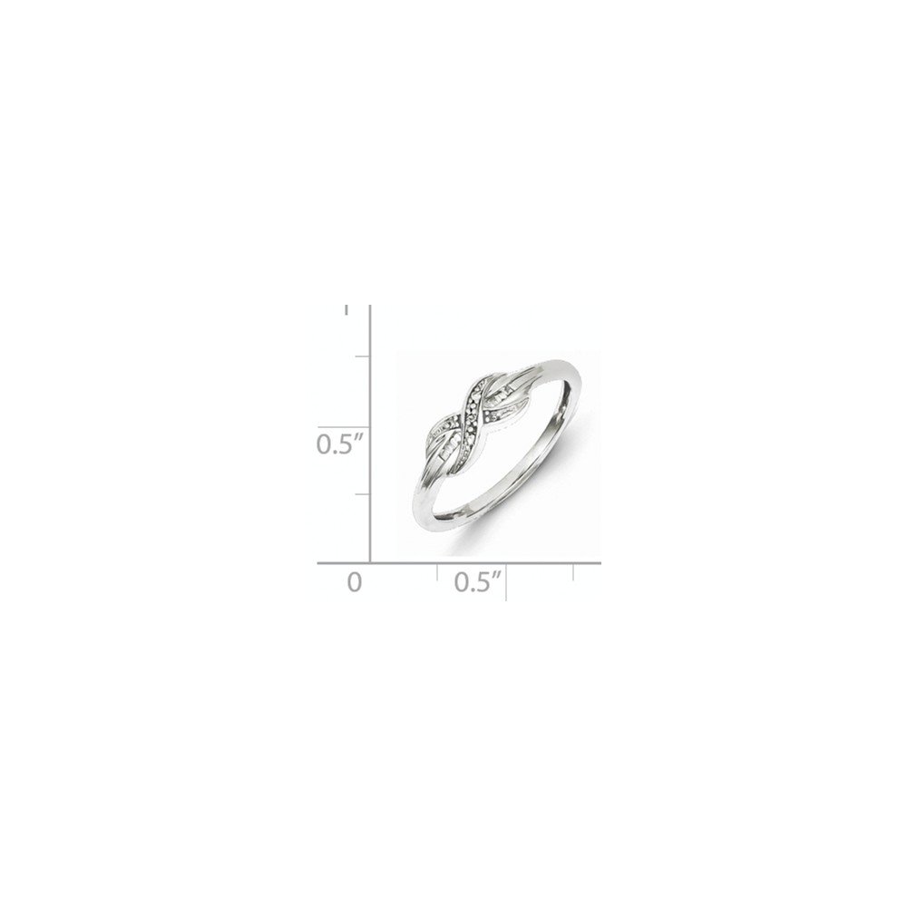 Diamond2Deal 925 Sterling Silver Diamond Crossover Baguette Ring (0.05ct) - Elegant Stackable Jewelry for Women, Perfect for Weddings, Anniversaries & Everyday Wear