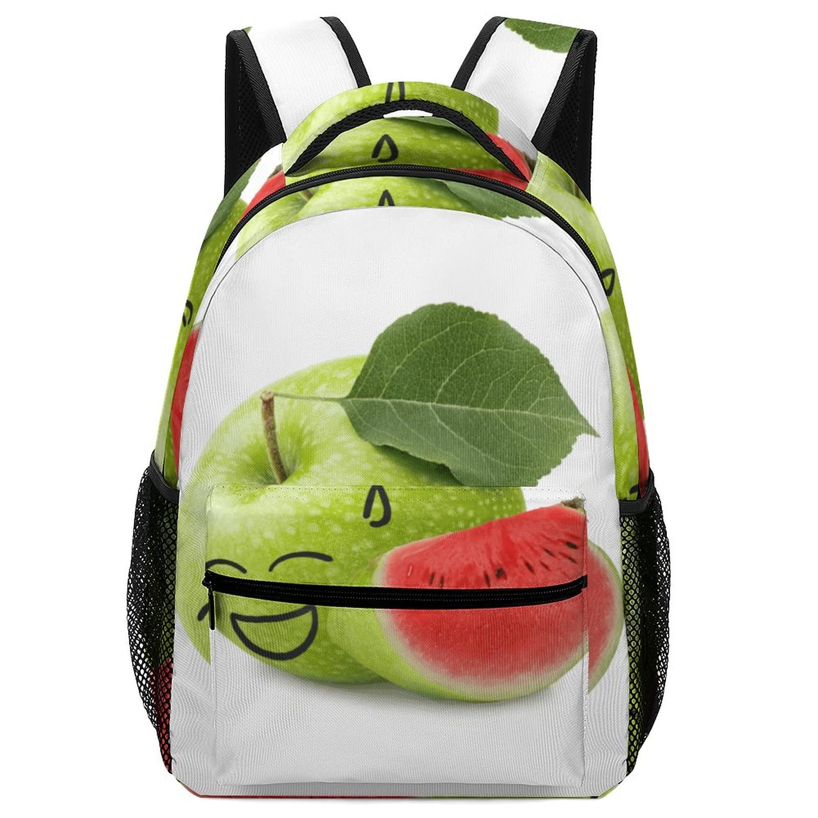 Custom Printed Kids School Backpack - Funny Fruit Face Design Lightweight Rucksack for Teens - Perfect for School, Travel & Daily Use