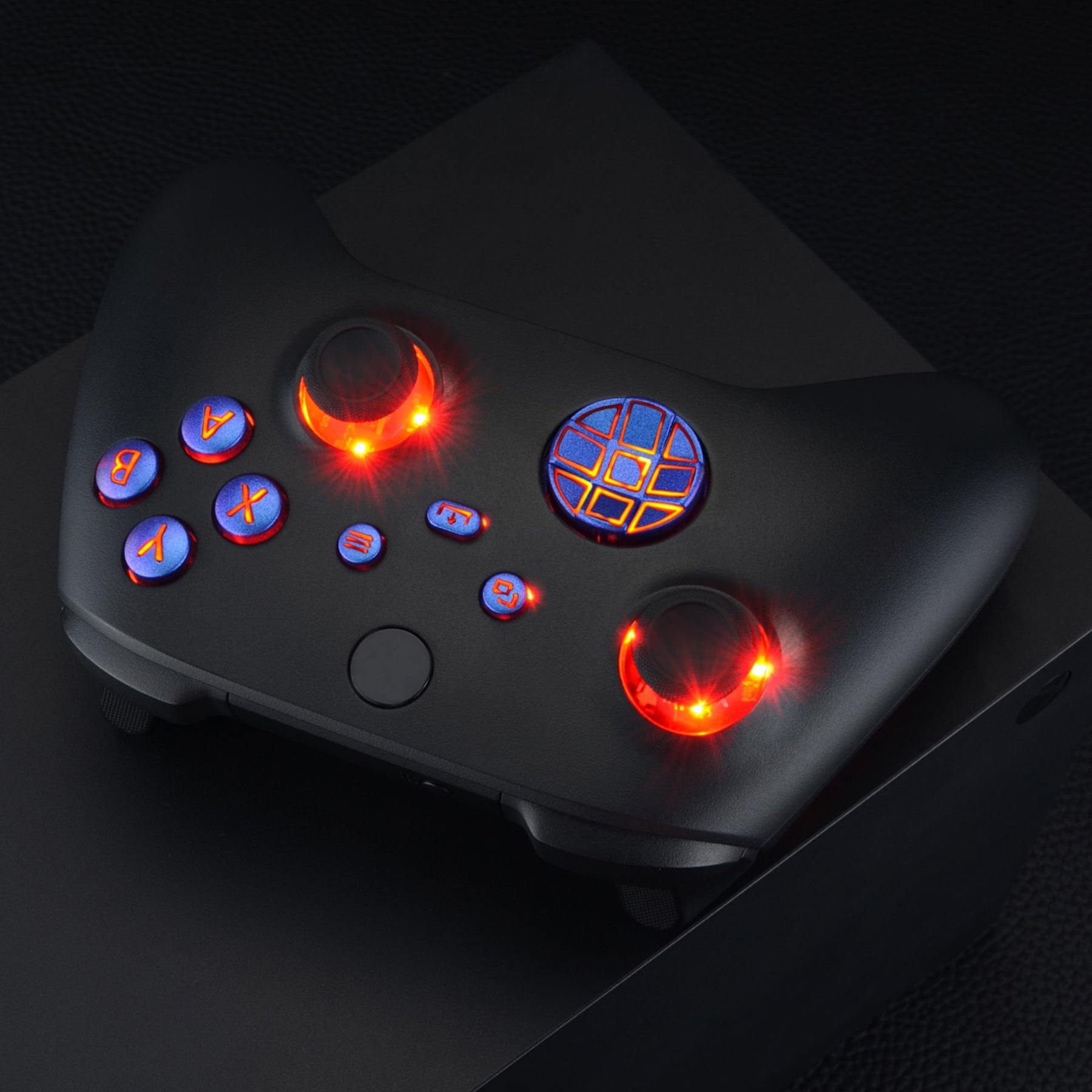 eXtremeRate Multi-Color LED Illuminated Buttons DTF V2 Kit for Xbox Series X/S Controller - Chameleon Purple Blue | Custom Gaming Mod for Enhanced Night Play & Competitive Edge