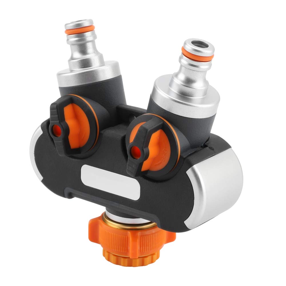 Nannigr Tap Connector - 2-Way Water Pipe Diverter Valve Splitter with Smooth Hose Attachments for Garden Irrigation, Agricultural Production & Home Watering Systems | Perfect for Sprinklers, Drip Irrigation & Outdoor Faucets