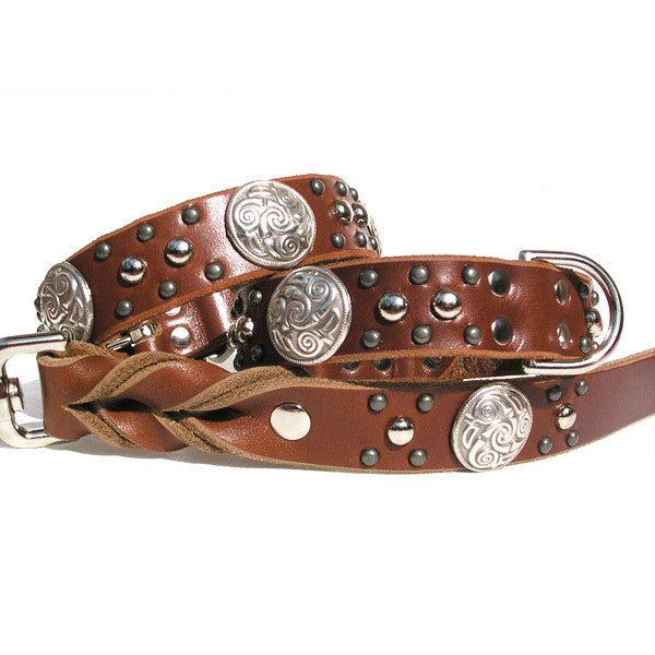 Premium Prana Leather Dog Collar - Adjustable, Durable & Stylish Pet Collar for Small Medium Large Dogs - Perfect for Walking, Training & Outdoor Adventures
