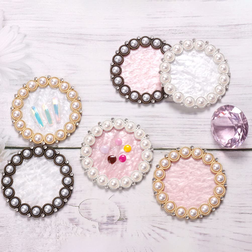 Beaupretty 3Pcs Nail Pigment Palette Set - Pearl Bead Nail Art Display Tray with Polish Drawing Frame for Professional & Home Salon Use | Perfect for Nail Tip Samples, Manicure Practice & Nail Art Showcase