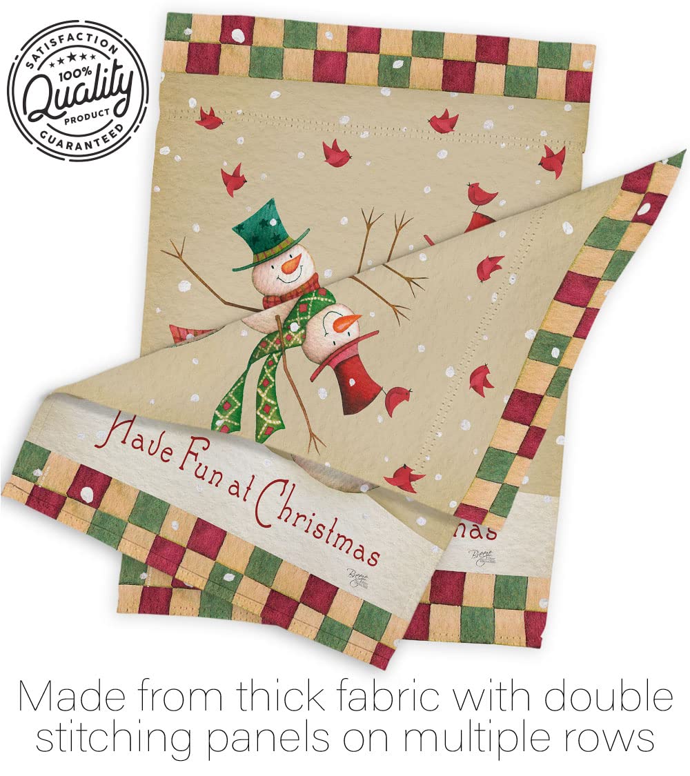 Winter Christmas Decorative Banner Pole & Garden Flag Set 13x18.5in - Holiday Yard Decor