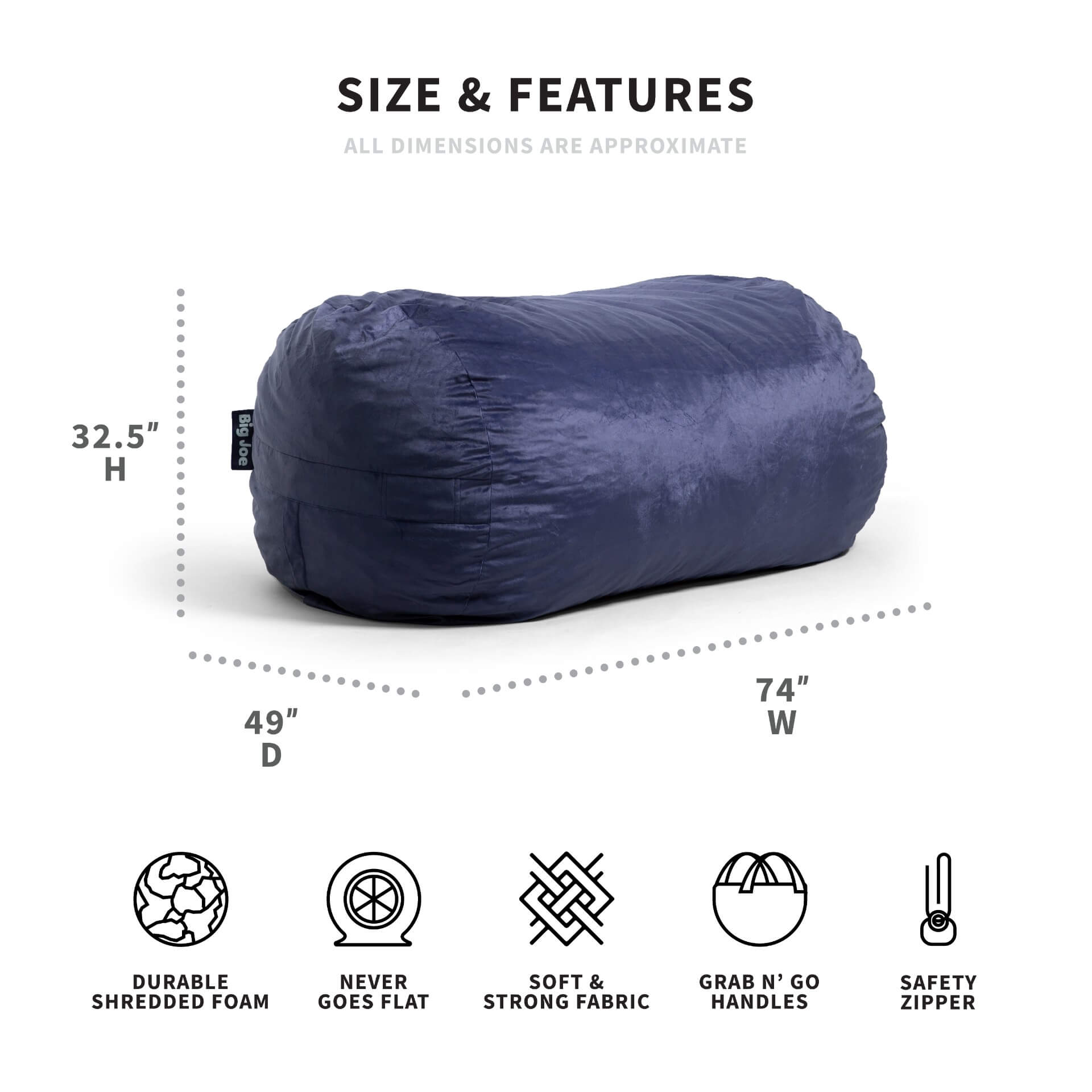 Fuf Media Lounger with Removable Cover - Comfortable Chaise Lounge Chair for Living Room, Bedroom, or Home Theater Relaxation