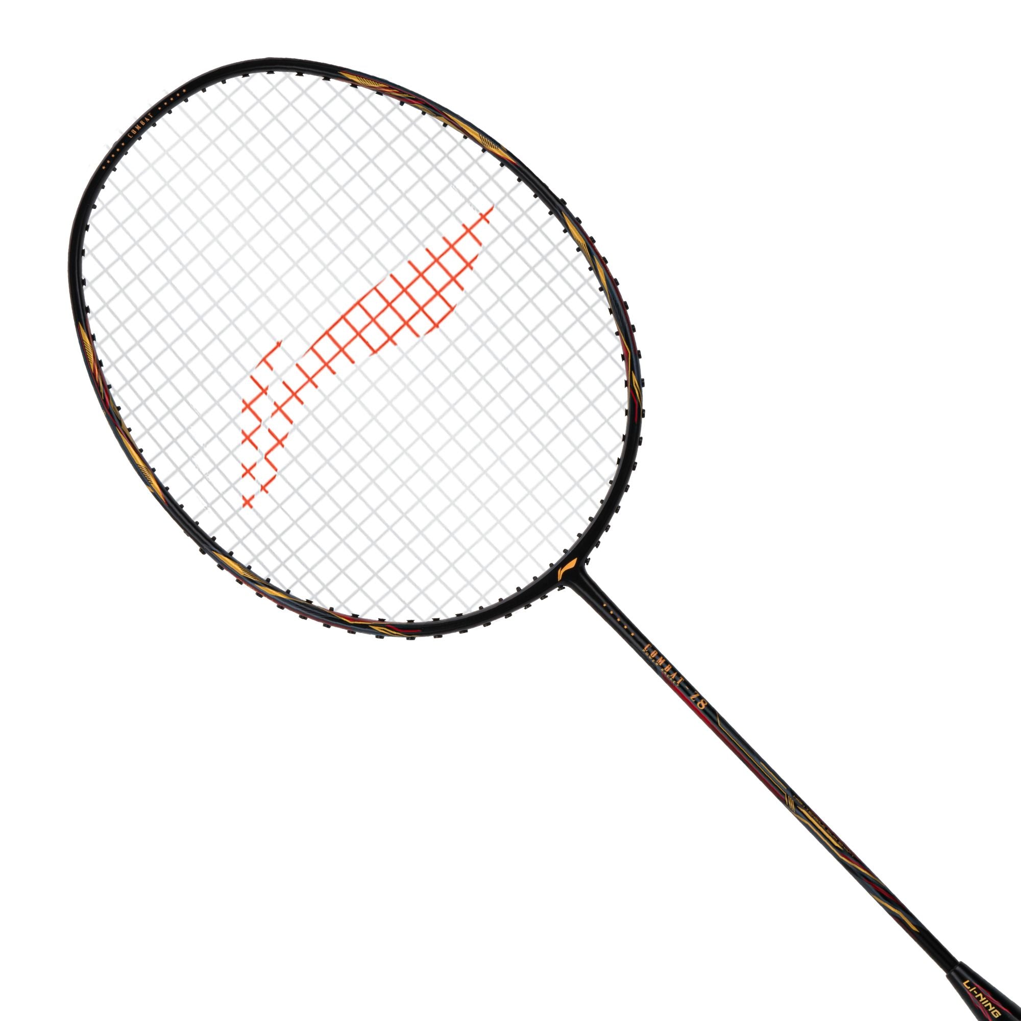 Li Ning Combat Z8 Badminton Racket - Lightweight 80g Carbon Fiber Badminton Racquet for Professional Players (Black/Gold/Red) - Perfect for Tournaments & Training Sessions