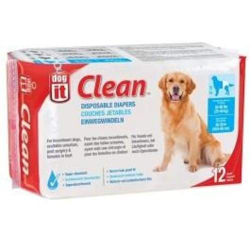 Dogit Diapers for Small & XL Dogs - 12 Pack | Washable & Reusable Pet Diapers for Male & Female Dogs | Perfect for Incontinence, Training, Travel & Senior Dogs