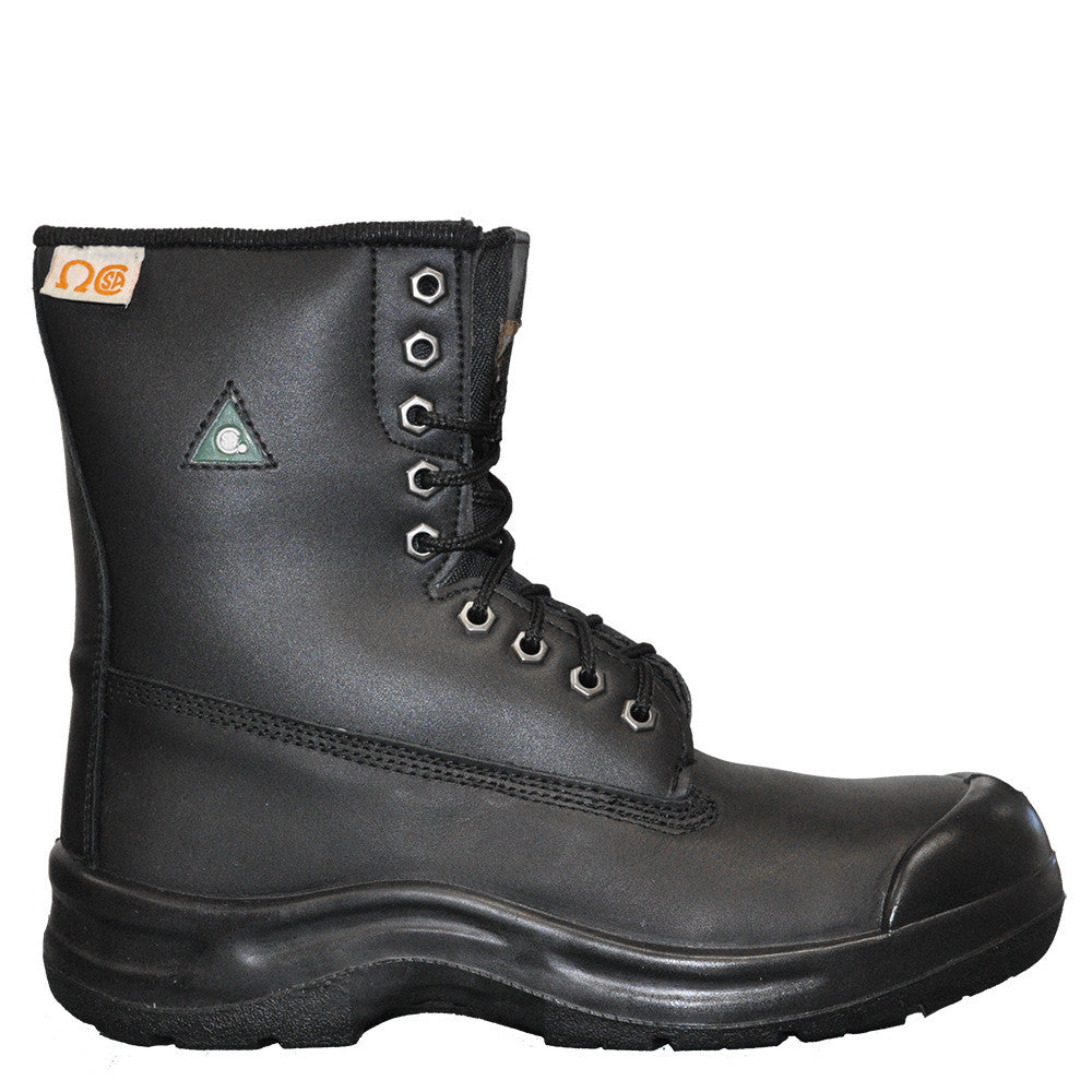 NATS S420 Men's 8 Steel Toe Work Safety Boots - Black - OSHA Approved Slip Resistant Construction Boots for Electricians, Warehouse & Industrial Workers