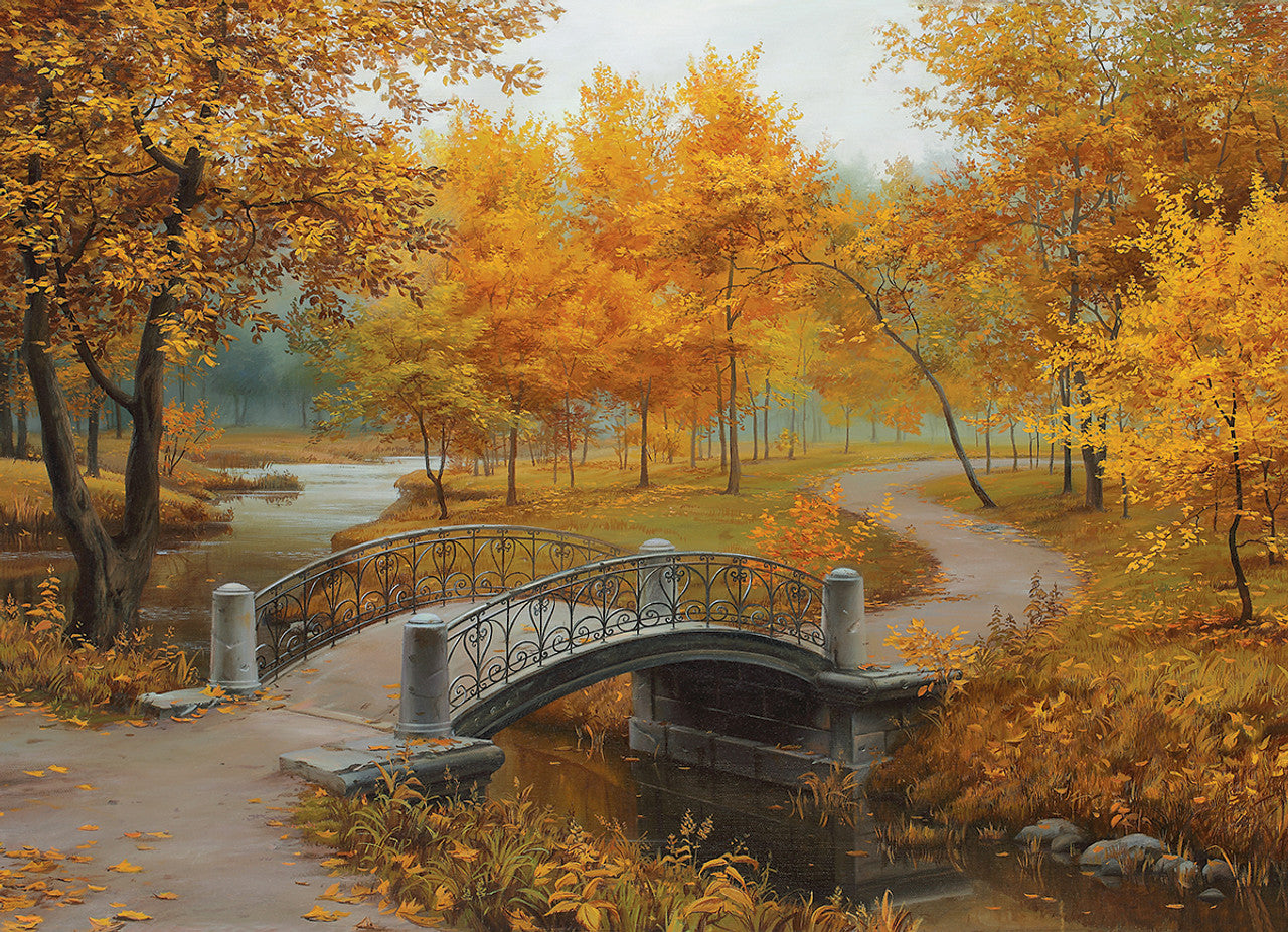 Eugene Lushpin Autumn in an Old Park 1000 Piece Jigsaw Puzzle - Relaxing Fall Landscape Art for Adults, Family Game Night & Home Decor