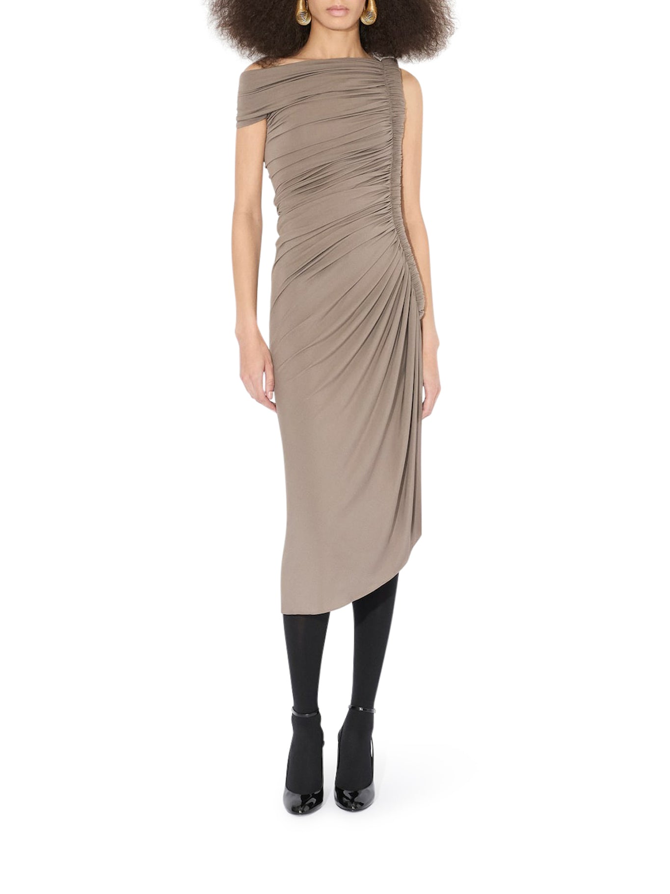Soft Jersey Draped Dress for Women - Elegant & Comfortable Casual Wear for Parties, Dates & Office