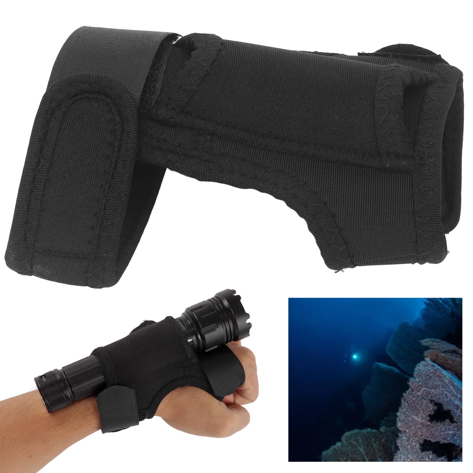 **Durable Nylon Wrist Flashlight Holster for Diving & Outdoor Activities - Hands-Free Flashlight Holder for Scuba Diving, Camping, Hiking & Emergency Use**