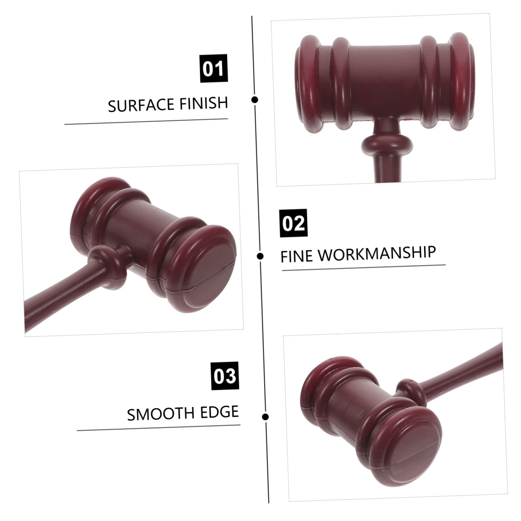 LALADEFIEE 2-Piece Kids Judge Gavel Toy Set - Wooden Mallet for Courtroom Role Play, Auction Games & Pretend Play - Fun Educational Toy for Children's Courtroom Dramas and School Plays