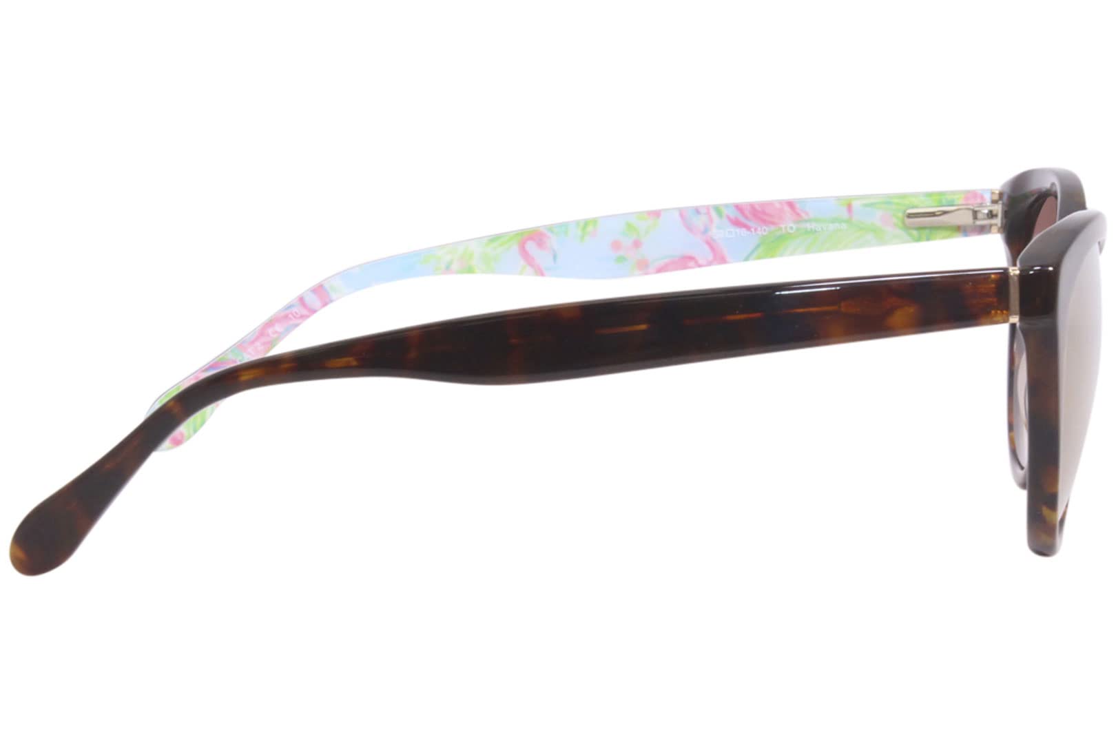 Lilly Pulitzer Havana Tortoise Plastic Cat-Eye Sunglasses with Gold Mirror Lens - Stylish UV Protection for Beach, Pool & Summer Outfits