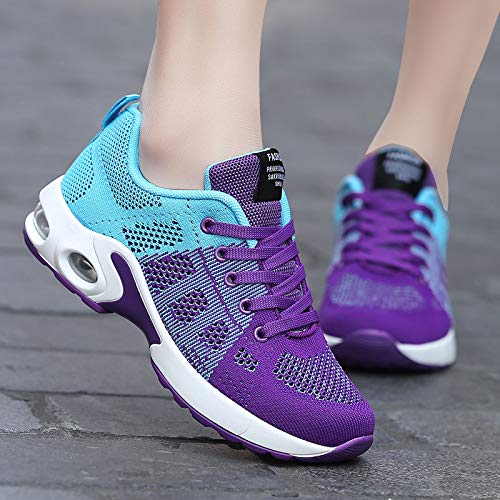 Women's Breathable Mesh Sneakers - Comfortable Casual Lace-Up Walking Shoes with Cushion Support for College Students | Perfect for Campus, Gym & Everyday Wear