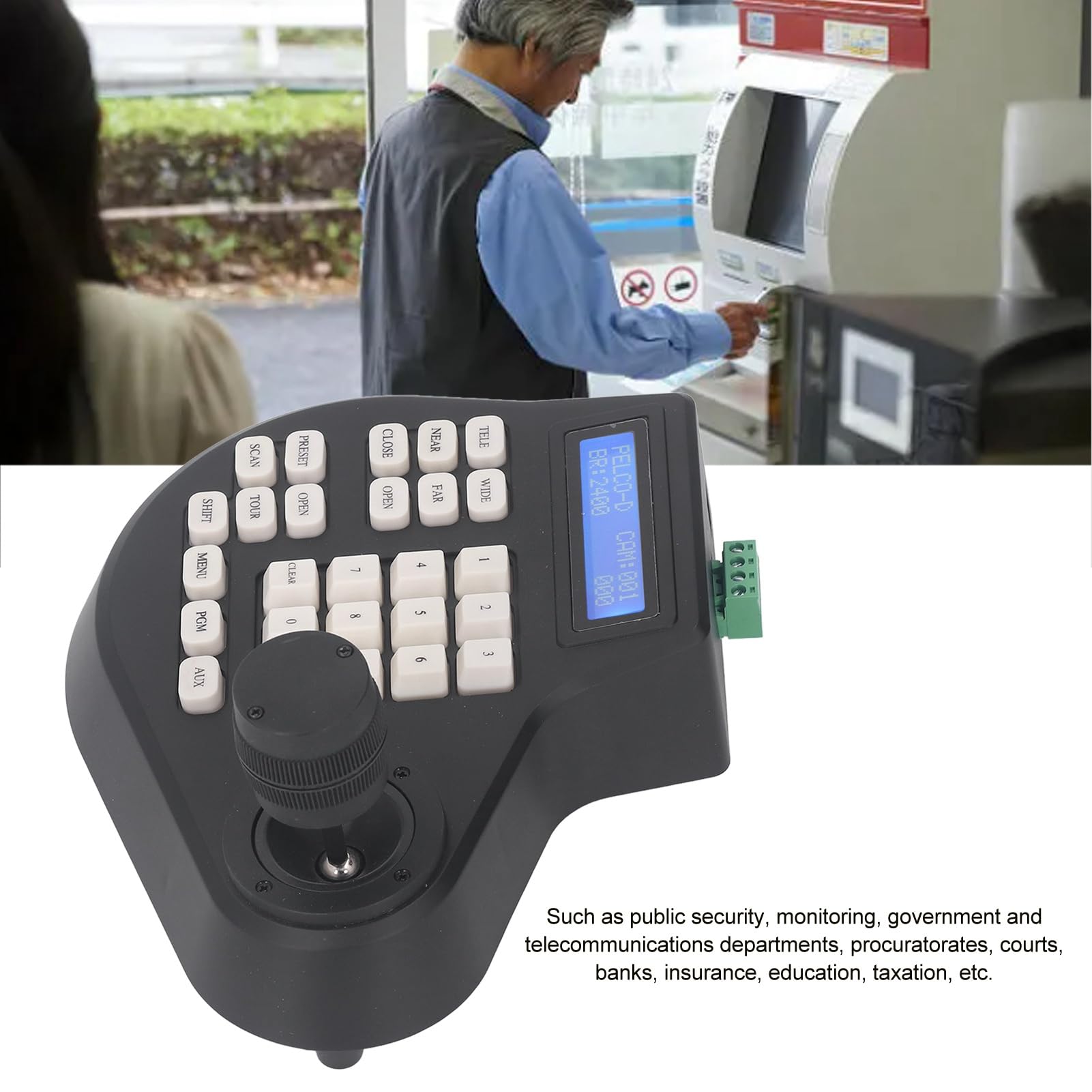 Professional Analog 3D Joystick PTZ Controller for CCTV Dome Cameras - RS485 D/P Compatible with LCD Display - Perfect for Security Surveillance & Remote Monitoring Systems