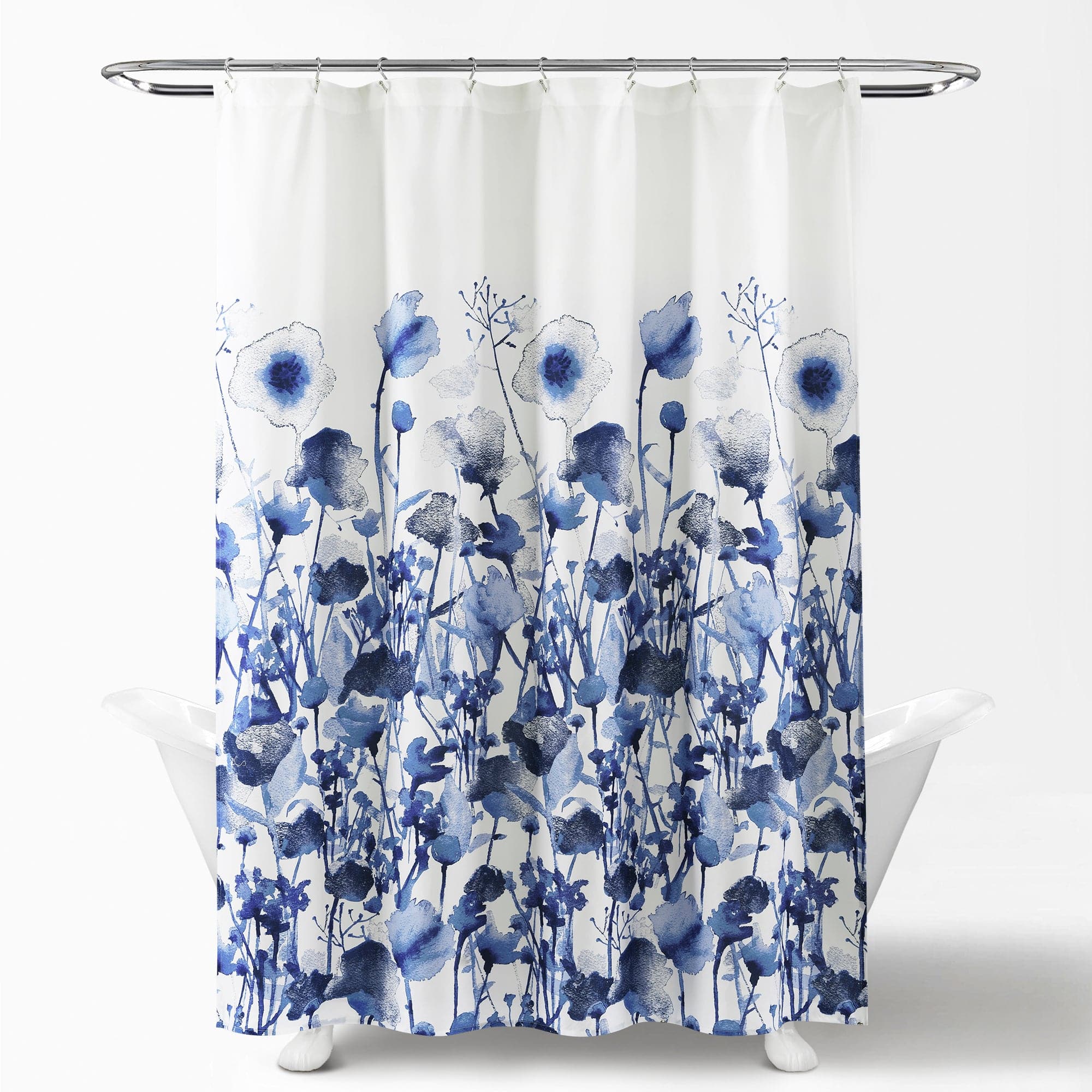 Zuri Flora Waterproof Fabric Shower Curtain - Elegant Bathroom Decor for Modern Homes & Spa-Like Showers
