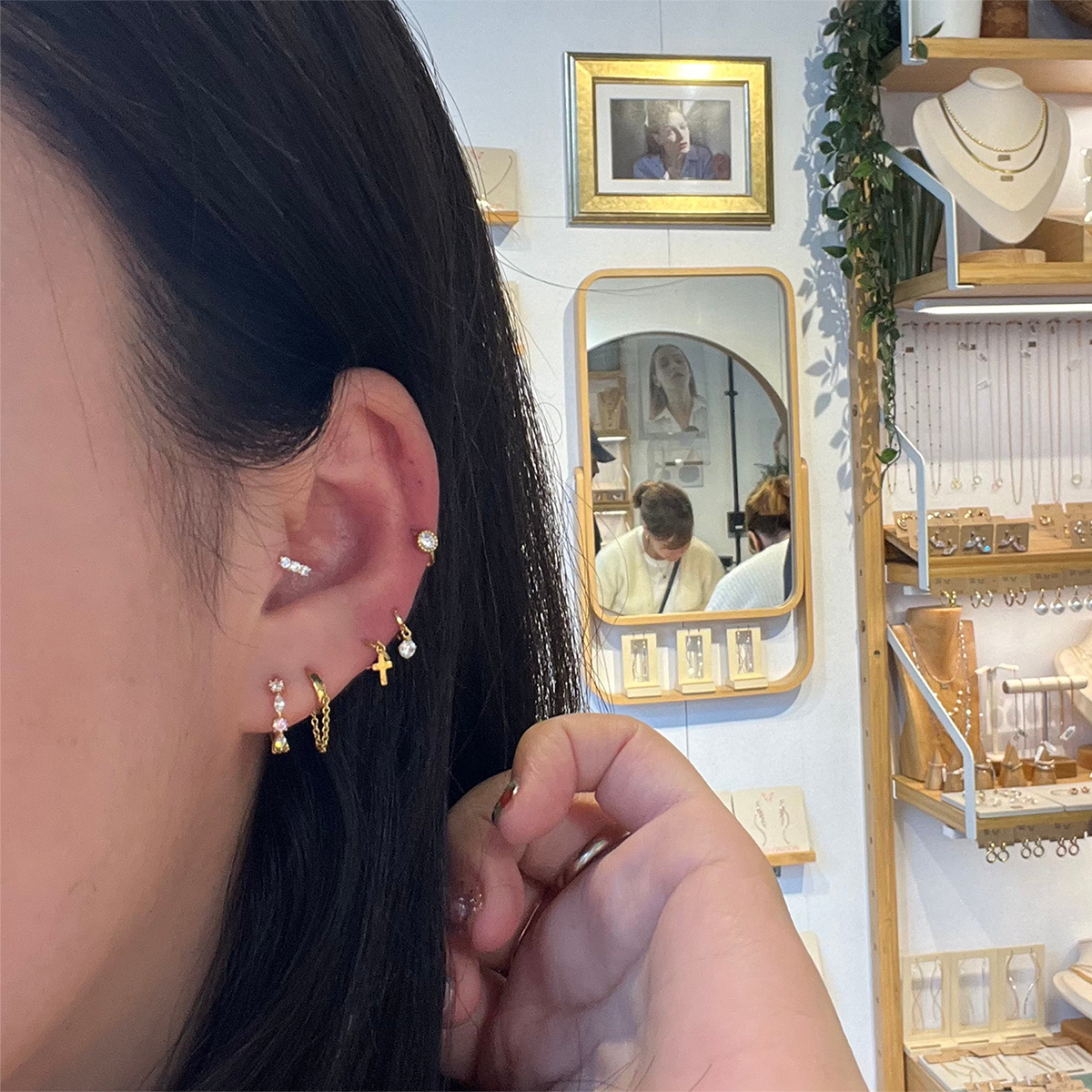 Cubic Charm Huggie Earrings for Women - Minimalist Cubic Zirconia Hoop Earrings - Perfect for Everyday Wear, Work & Date Night