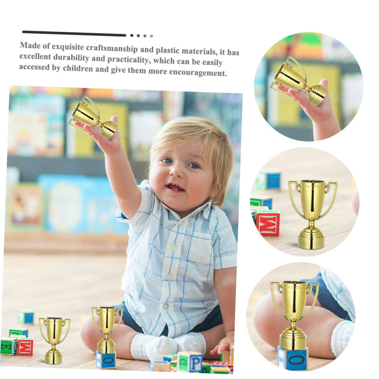 Toddmomy 20-Piece Golden Plastic Trophy Toy Set for Kids - Perfect for Award Ceremonies, Classroom Rewards & Birthday Party Favors