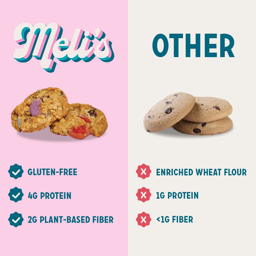 **Meli's Mini Cookies - Gluten Free, Vegan Rainbow Chip Cookies with Milk Chocolate, Peanut Butter & Rolled Oats - Healthy Kids Snacks for School, Lunch Box & Afternoon Treats - 3-Pack Bundle**