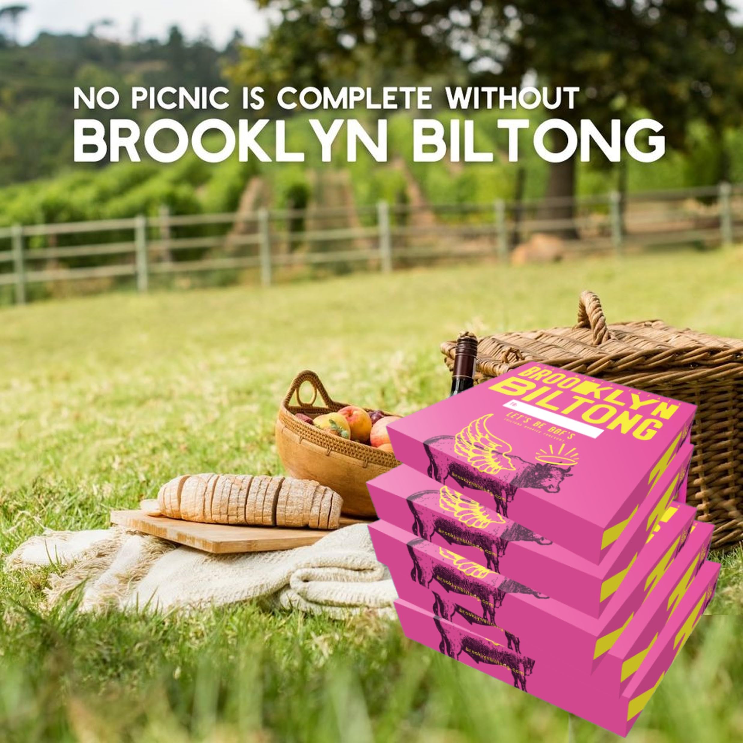 Brooklyn Biltong Carnivore Holiday Gift Snack Box - Premium Air Dried Grass Fed Beef Jerky | South African Style | Whole30, Paleo, Keto, Gluten Free | Made in USA | Perfect for Travel, Hiking & Protein Snacking