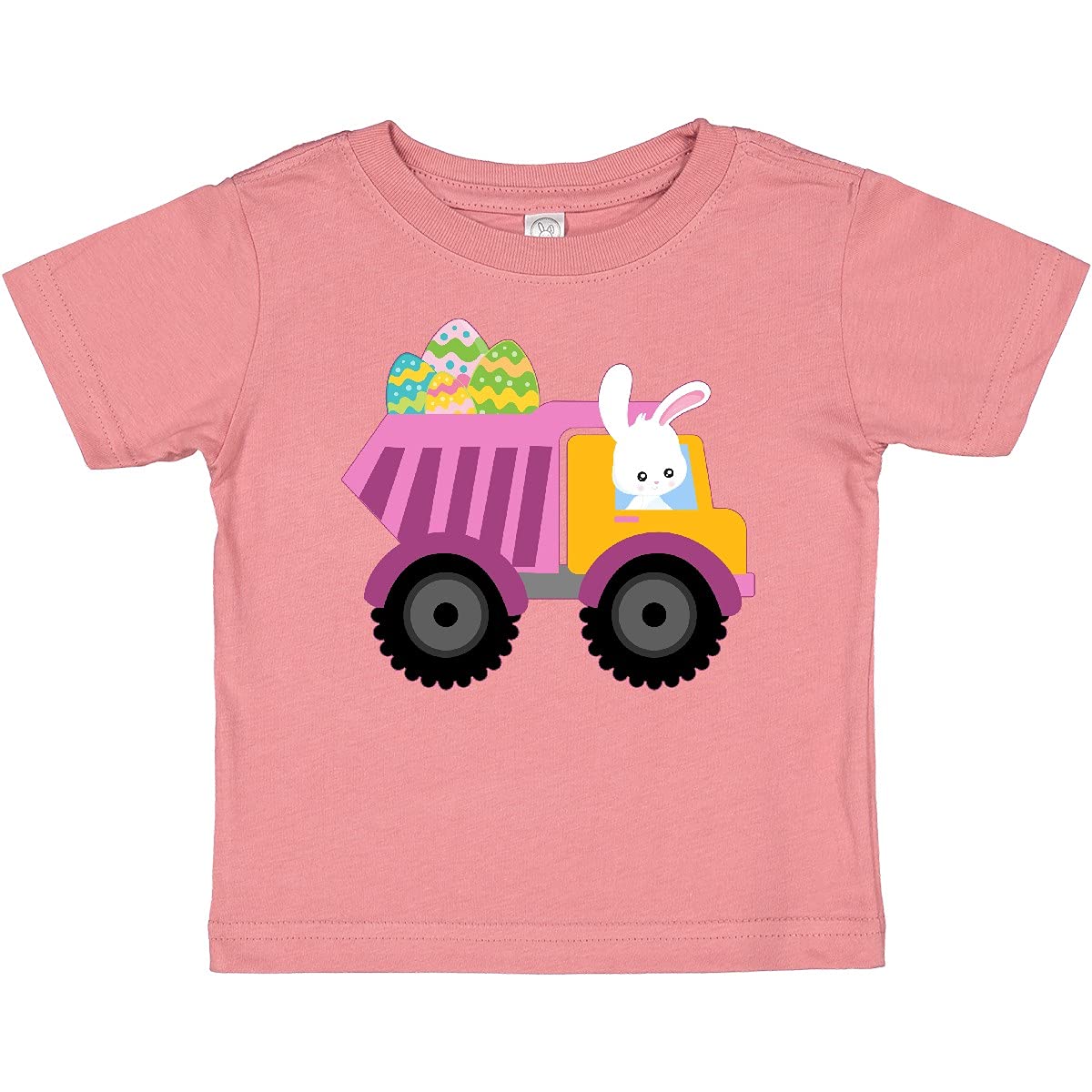 Inktastic Easter Bunny in Dump Truck Delivering Easter Eggs Baby T-Shirt - Cute Easter Outfit for Toddlers & Infants - Perfect for Easter Egg Hunts, Family Photos & Holiday Celebrations