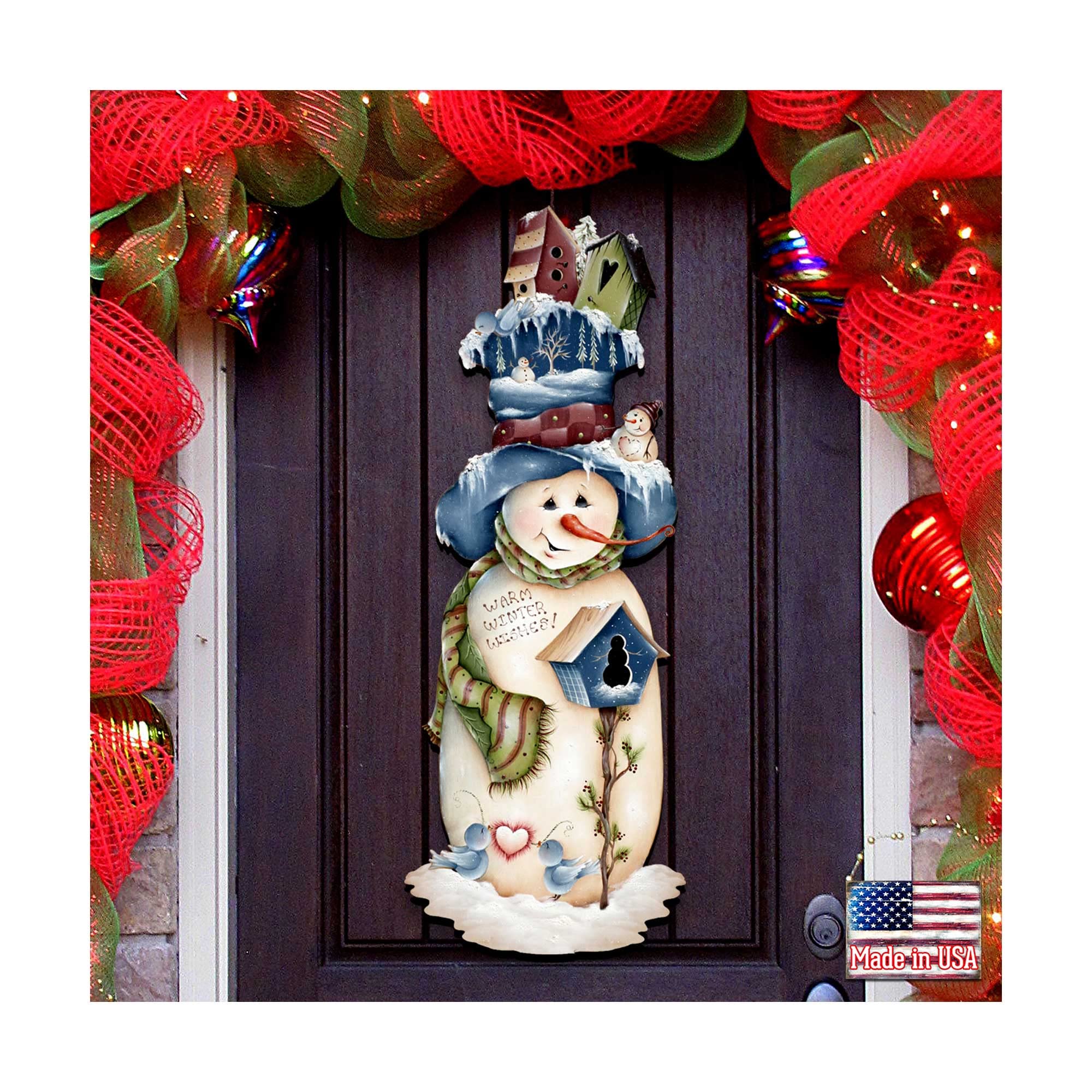 Designocracy Freezing Frank Door Hanger Art by Jamie Mills-Price - Easter Spring Home Decor - Funny Holiday Decoration for Doors, Offices & Classrooms